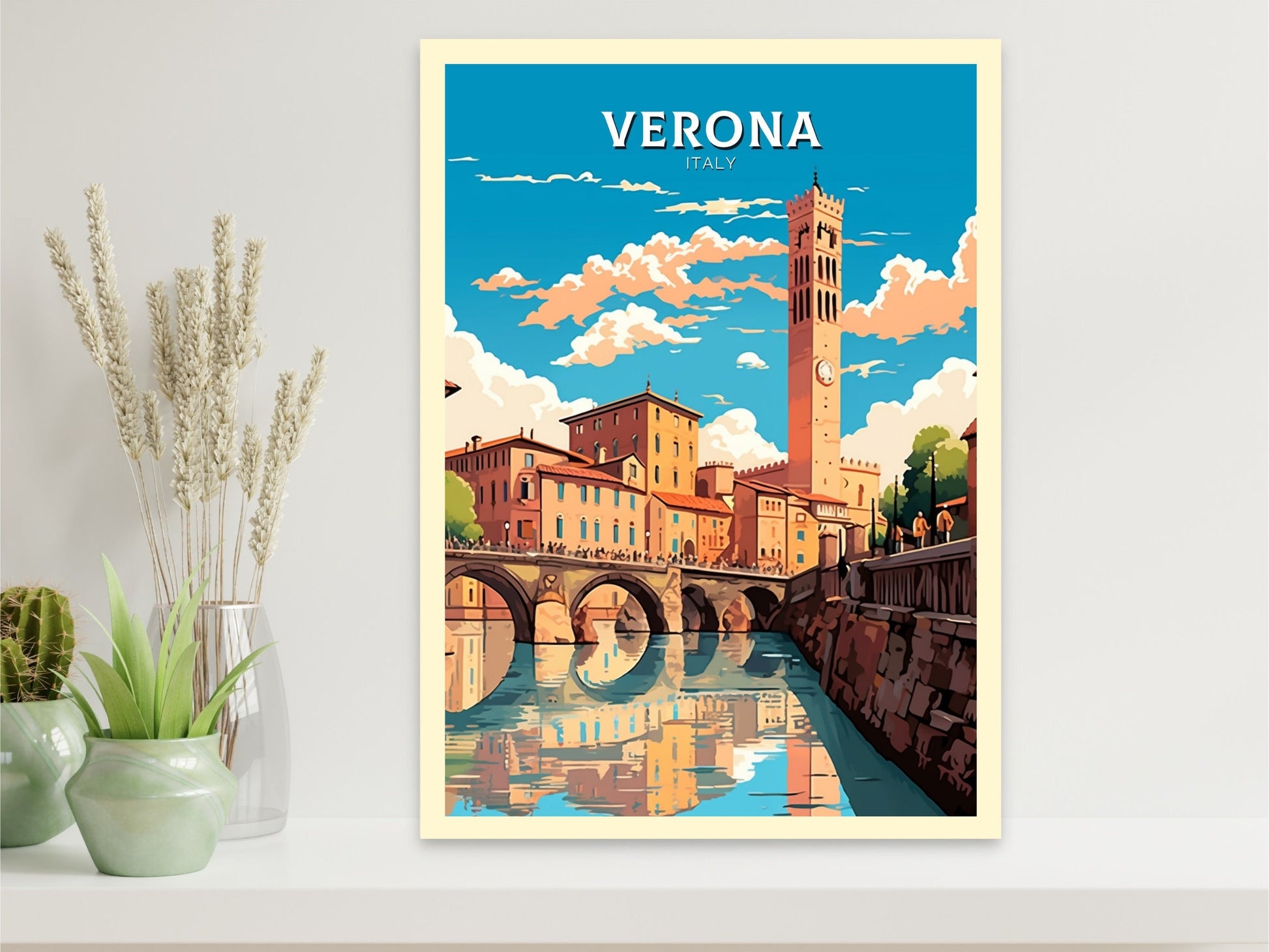 Verona Travel Print | Verona Travel Poster | Verona Illustration | Verona Wall Art | Italy Poster | Italy Home Décor | Verona Poster ID 443