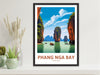 Phang Nga Bay Islands Poster | Phang Nga Bay Print | Thailand Beach Illustration | Phang Nga Travel Poster | Thailand Travel Print | ID 446