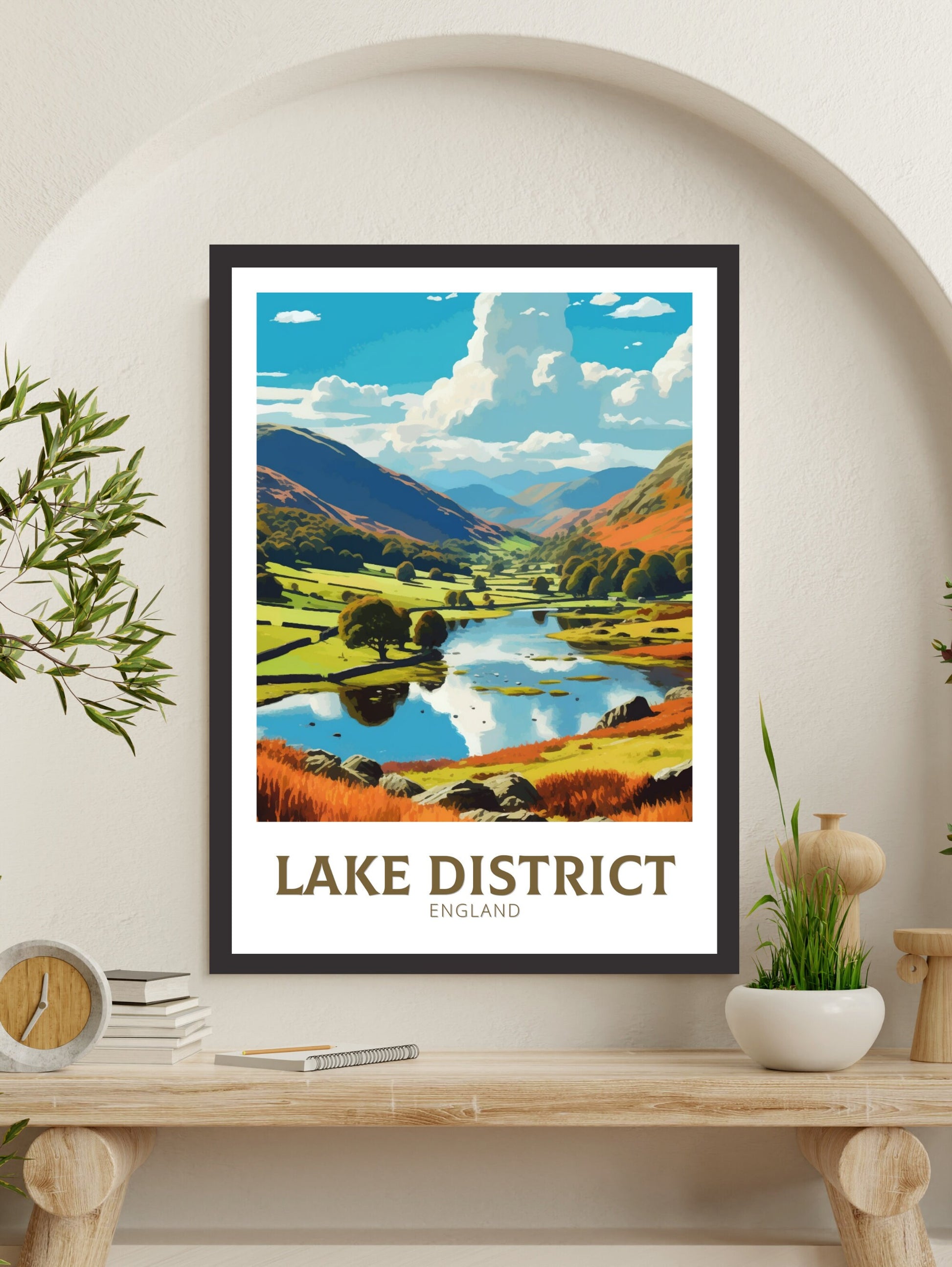 Lake District Travel Print | Lake District Poster | Lake District England Print | Lake District UK Poster | Lake Print | Lake Poster ID 445