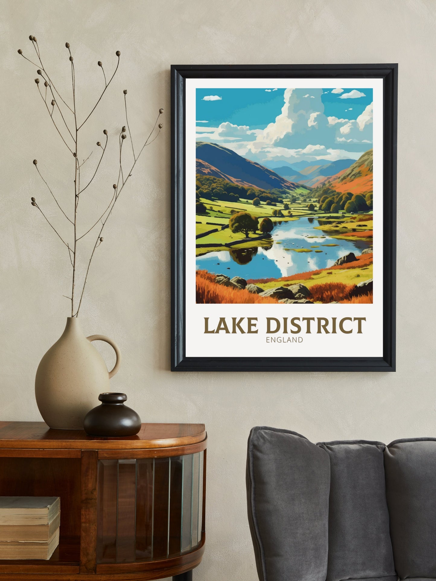 Lake District Travel Print | Lake District Poster | Lake District England Print | Lake District UK Poster | Lake Print | Lake Poster ID 445