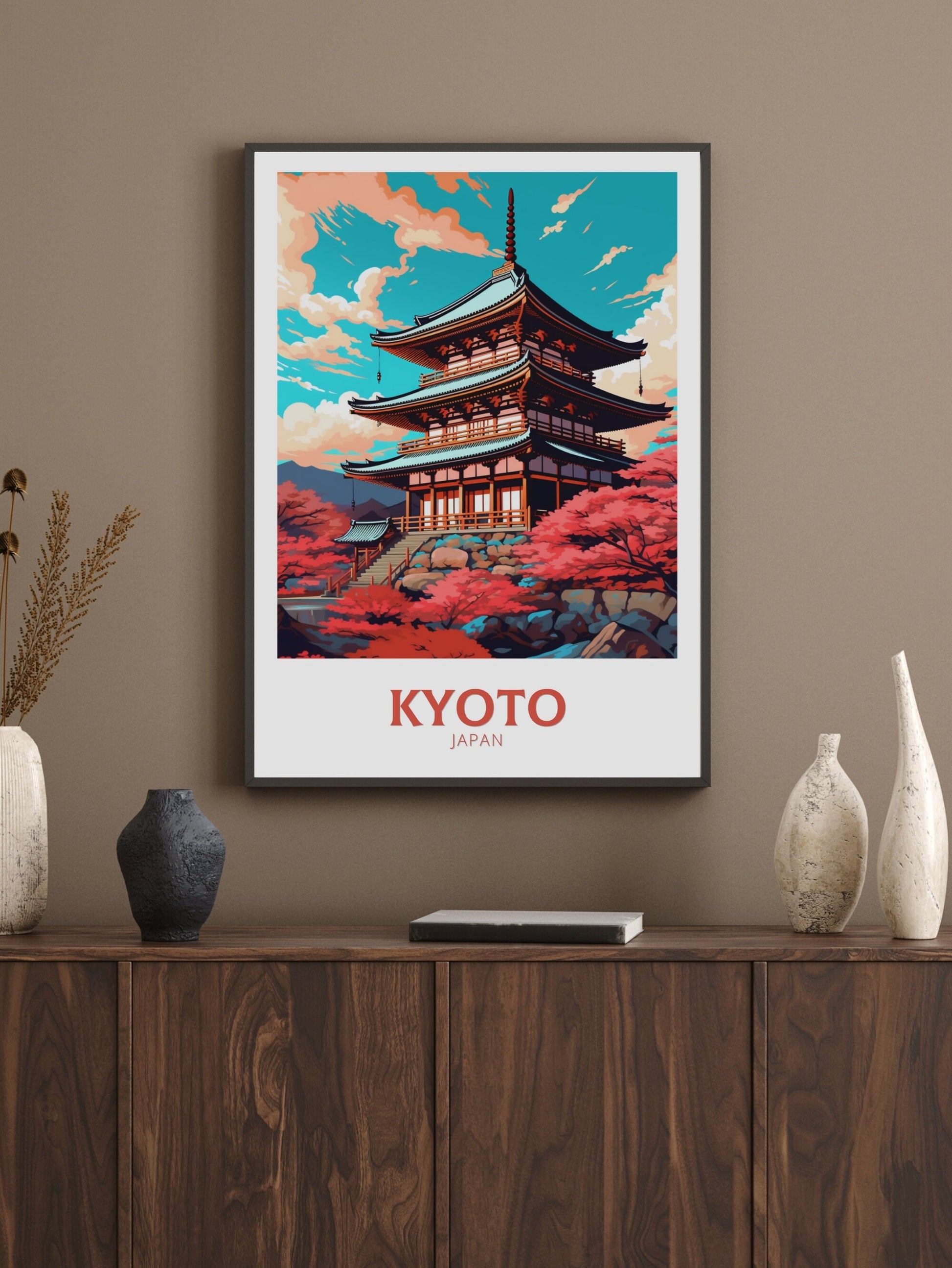 Kyoto Poster | Kyoto Illustration | Japan Print | Japan Travel Poster | Kyoto Print | Kyoto Wall Art | ID 450