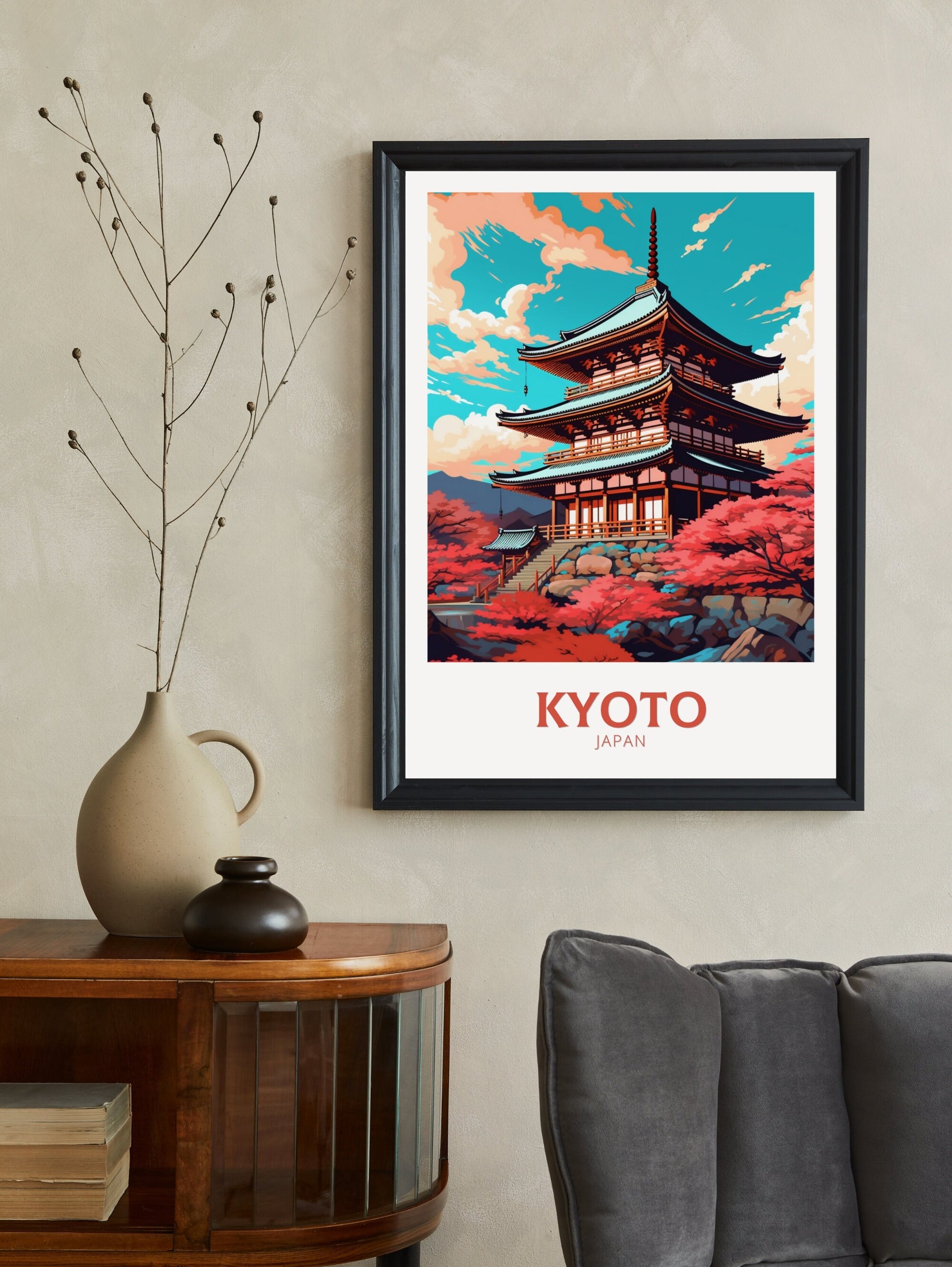 Kyoto Poster | Kyoto Illustration | Japan Print | Japan Travel Poster | Kyoto Print | Kyoto Wall Art | ID 450