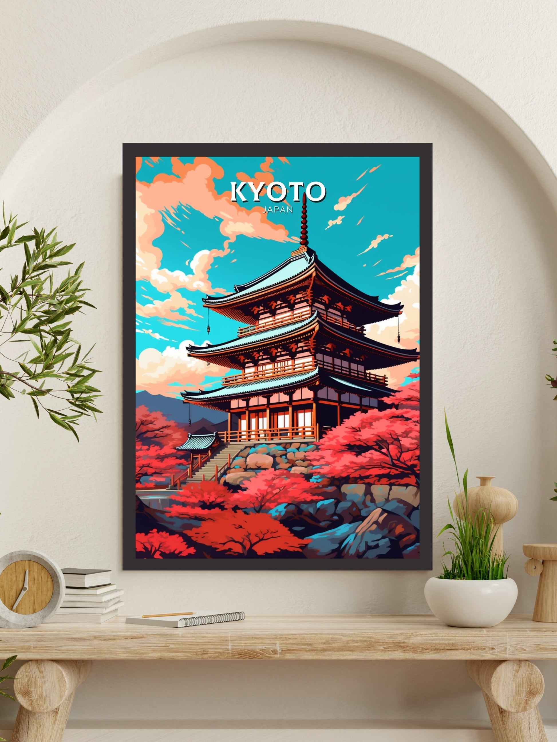 Kyoto Print | Kyoto Illustration | Japan Poster | Japan Print | Kyoto Poster | Kyoto Wall Art | ID 449