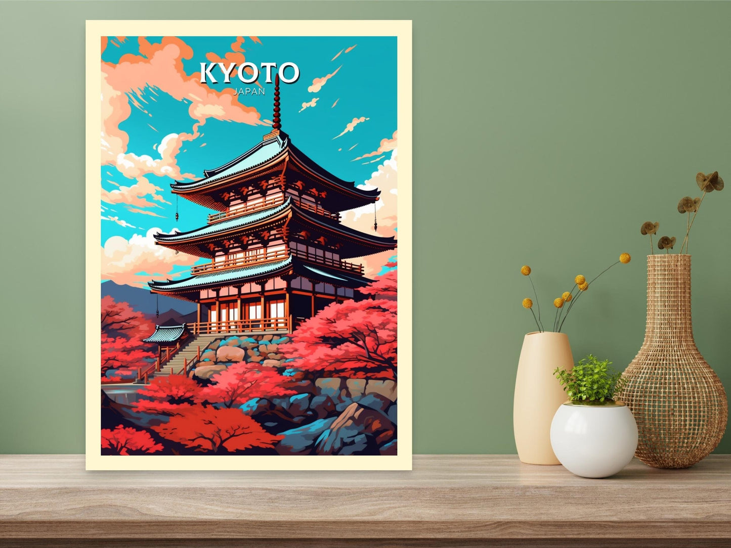 Kyoto Print | Kyoto Illustration | Japan Poster | Japan Print | Kyoto Poster | Kyoto Wall Art | ID 449