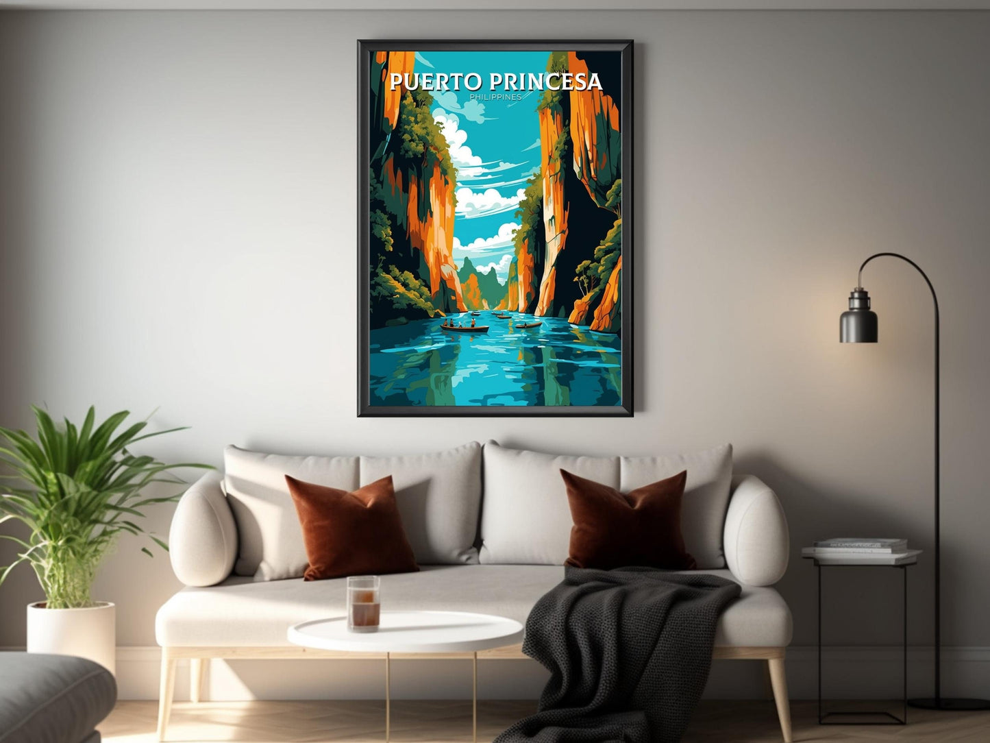 Puerto Princesa Poster | Puerto Princesa Print | Philippines Beach Illustration | Puerto Princesa Travel Poster | Philippines Print | ID 451