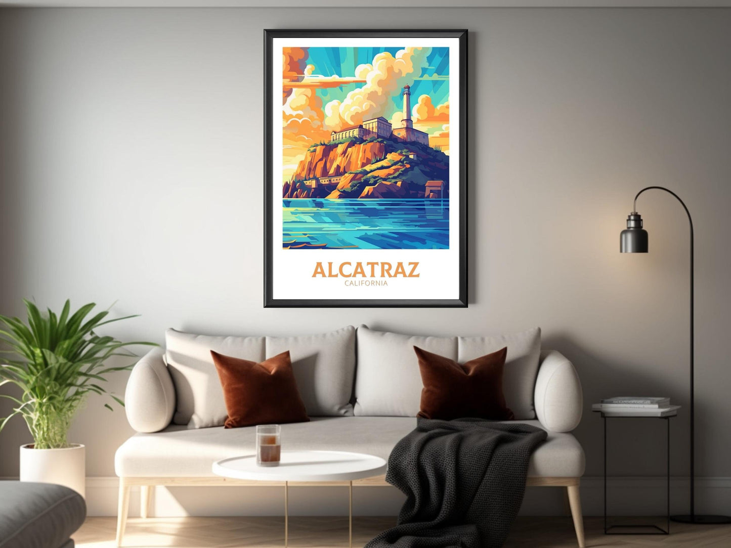 Alcatraz Print | Alcatraz Poster | Alcatraz Poster Design | California | Alcatraz Artwork | Alcatraz Wall Art | USA Home Decor | ID 454