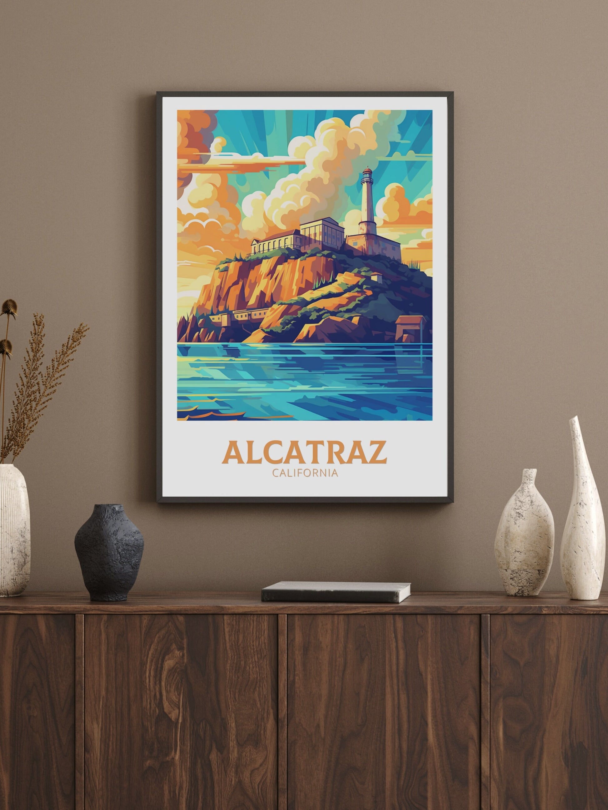 Alcatraz Print | Alcatraz Poster | Alcatraz Poster Design | California | Alcatraz Artwork | Alcatraz Wall Art | USA Home Decor | ID 454