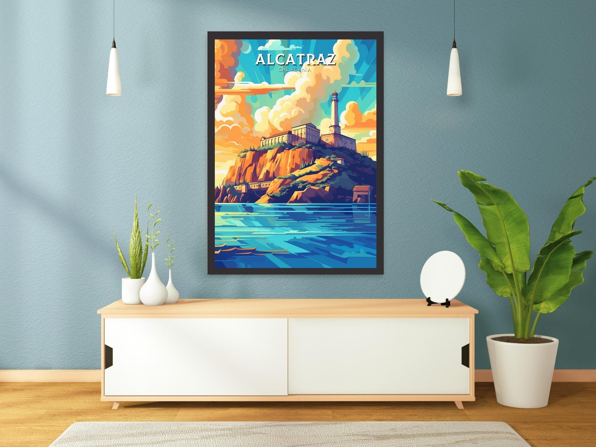 Alcatraz Poster | Alcatraz Print | Alcatraz Print Design | California | Alcatraz Artwork | Alcatraz Wall Art | USA Home Decor | ID 453