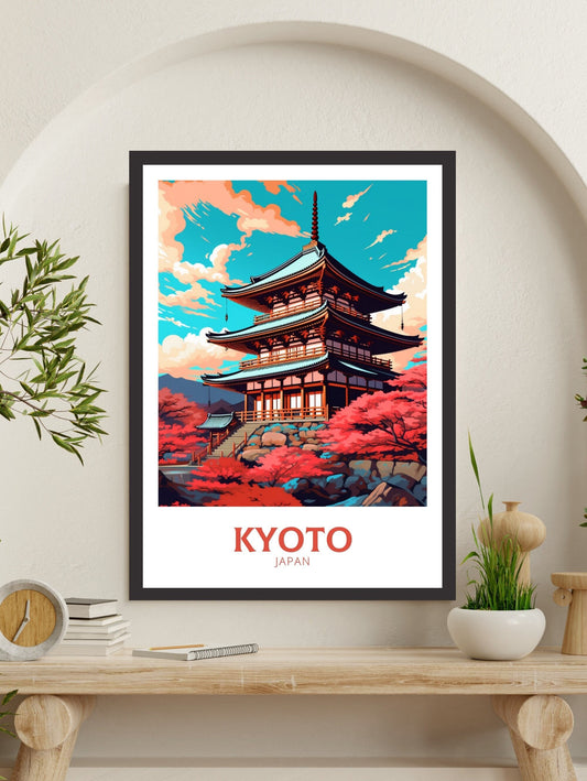 Kyoto Poster | Kyoto Illustration | Japan Print | Japan Travel Poster | Kyoto Print | Kyoto Wall Art | ID 450