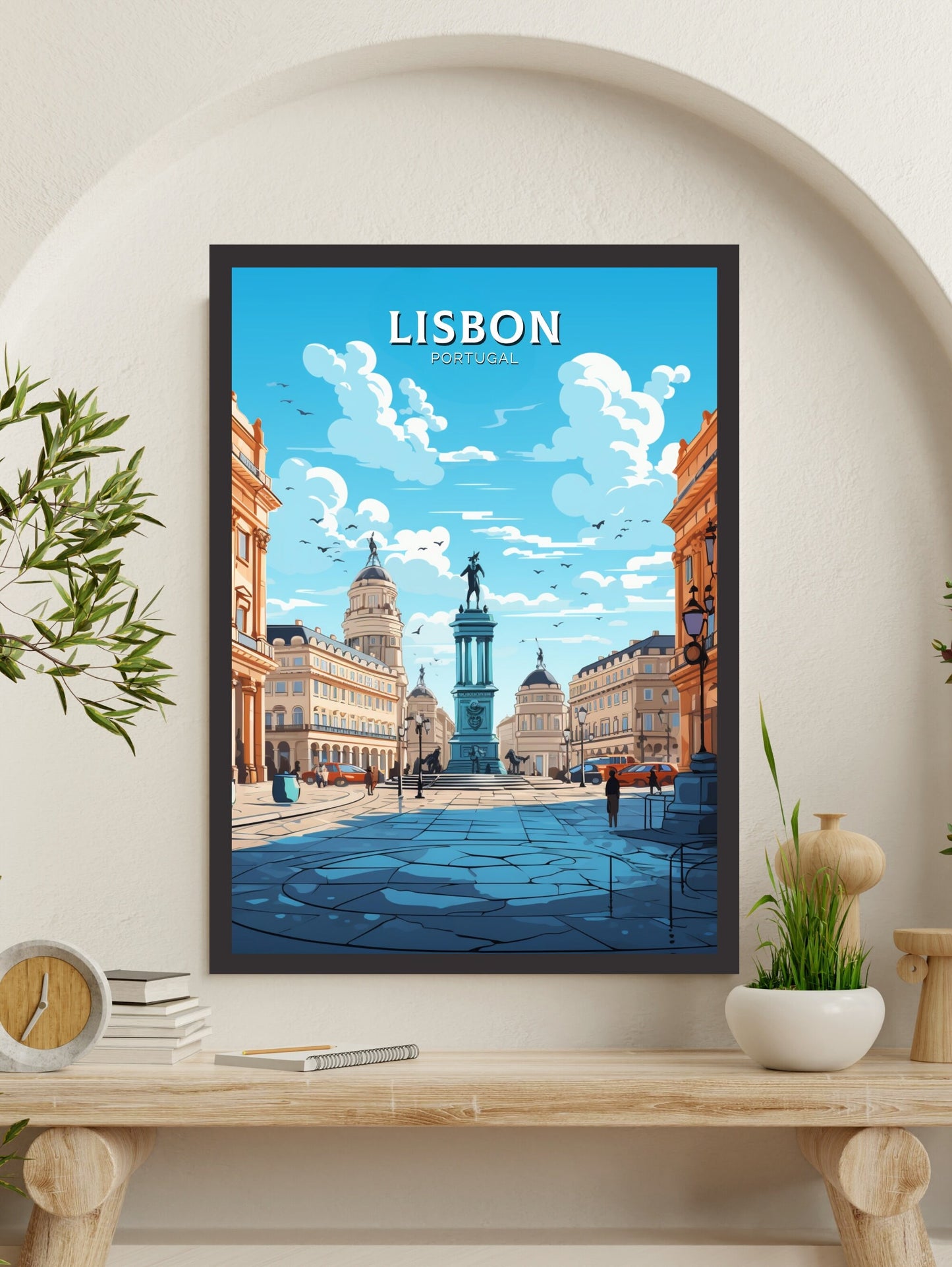 Lisbon Portugal Travel Poster | Lisbon Illustration | Alfama Wall Art | Portugal Poster | Lisbon Tram Poster | Lisbon Art Poster | ID 527