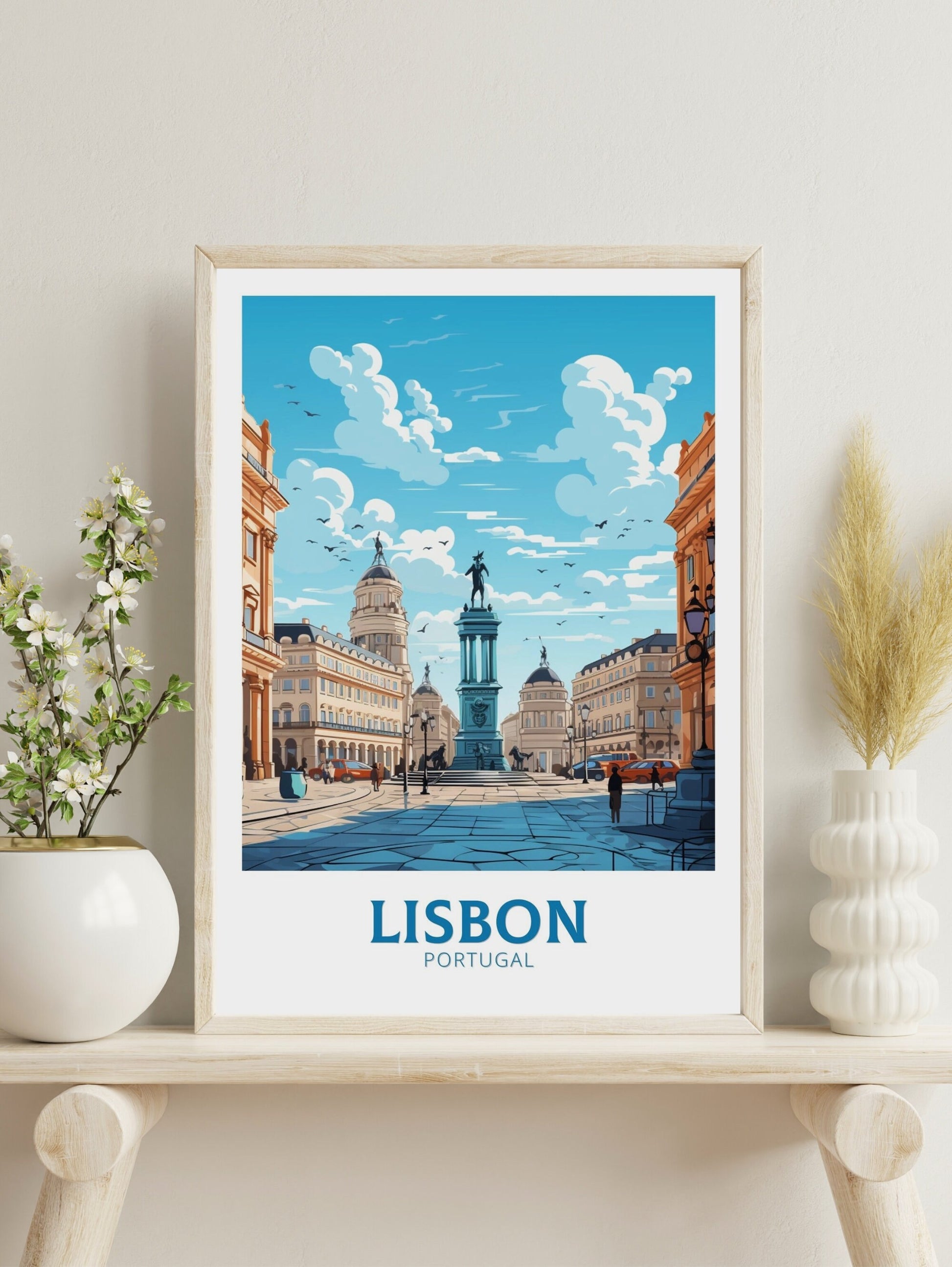 Lisbon Portugal Travel Print | Lisbon Illustration | Alfama Wall Art | Portugal Print | Lisbon Tram Print | Lisbon Art Print | ID 528