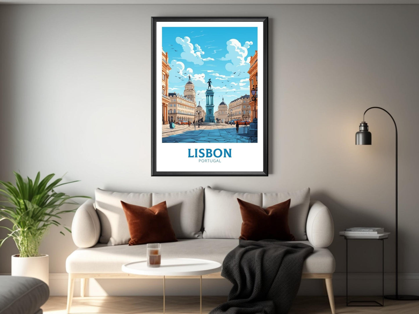 Lisbon Portugal Travel Print | Lisbon Illustration | Alfama Wall Art | Portugal Print | Lisbon Tram Print | Lisbon Art Print | ID 528