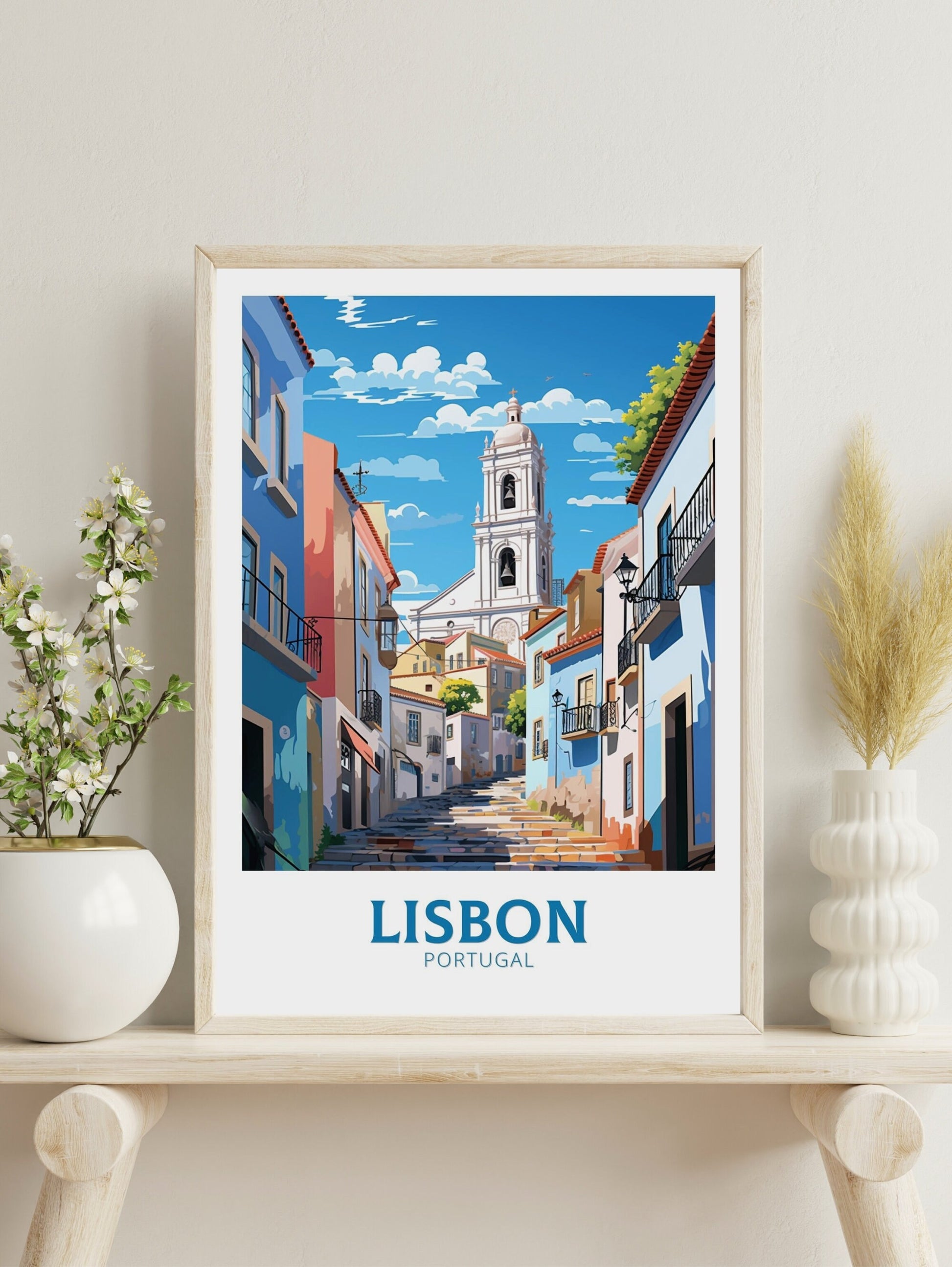 Lisbon Travel Print | Lisbon Travel Poster | Lisbon Illustration | Lisbon Wall Art | Portugal Print | Lisbon Painting | ID 531