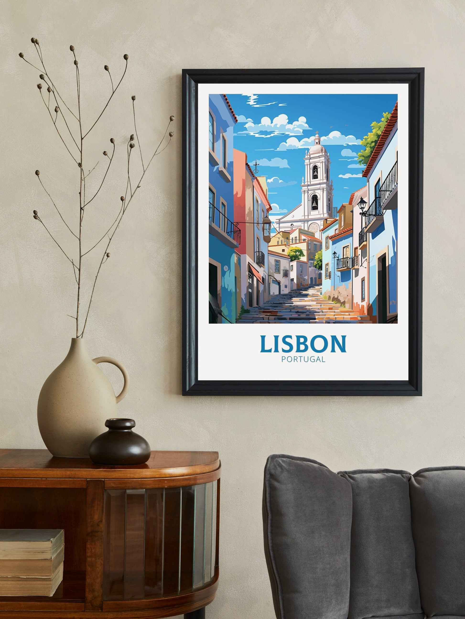 Lisbon Travel Print | Lisbon Travel Poster | Lisbon Illustration | Lisbon Wall Art | Portugal Print | Lisbon Painting | ID 531