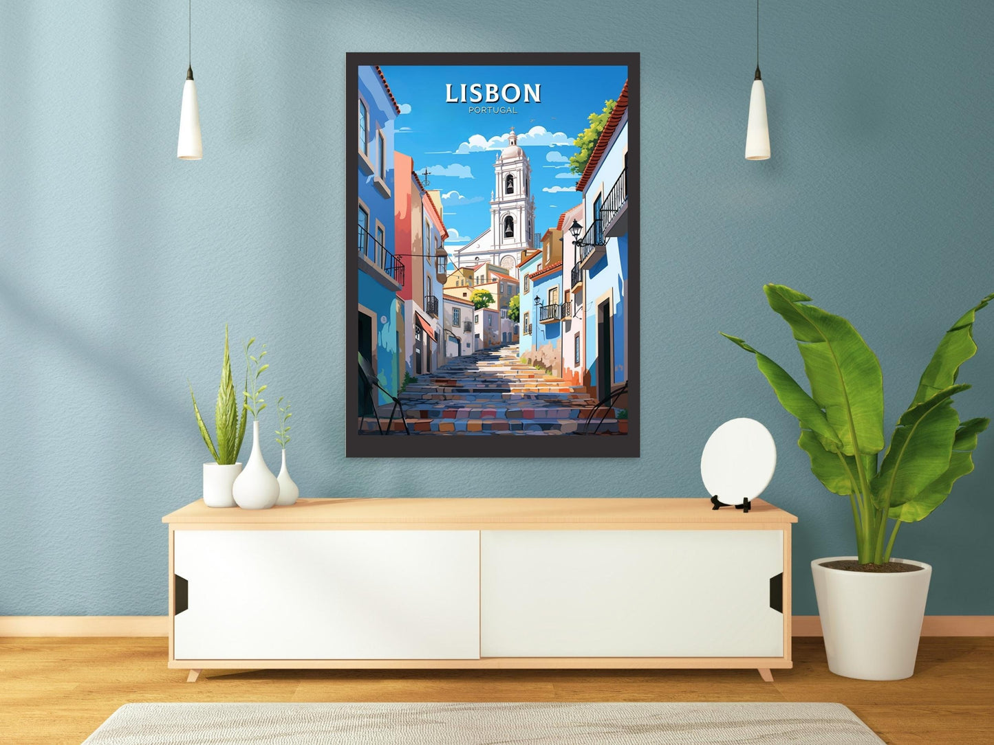 Lisbon Travel Poster | Lisbon Travel Print | Lisbon Illustration | Lisbon Wall Art | Portugal Poster | Lisbon Painting | ID 532