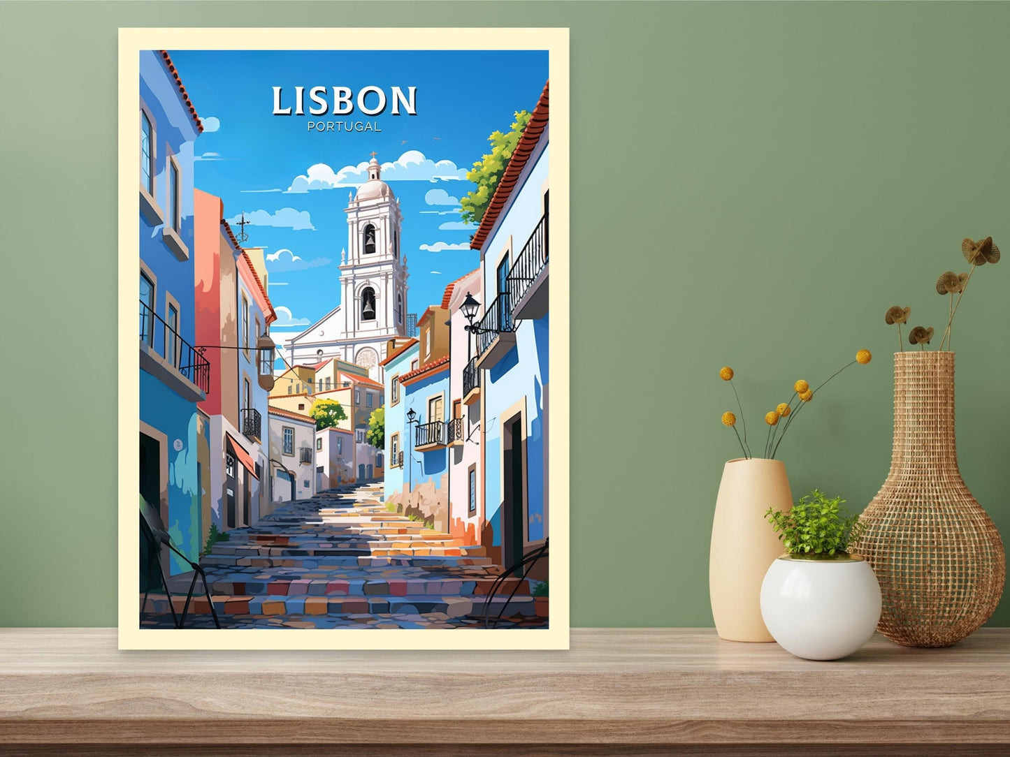 Lisbon Travel Poster | Lisbon Travel Print | Lisbon Illustration | Lisbon Wall Art | Portugal Poster | Lisbon Painting | ID 532