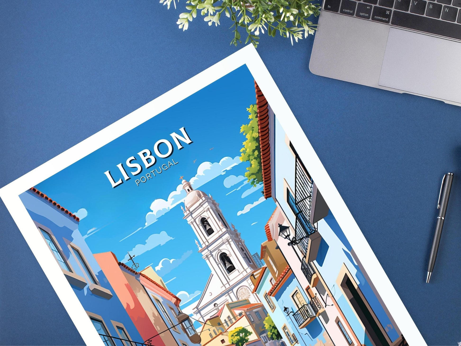 Lisbon Travel Poster | Lisbon Travel Print | Lisbon Illustration | Lisbon Wall Art | Portugal Poster | Lisbon Painting | ID 532