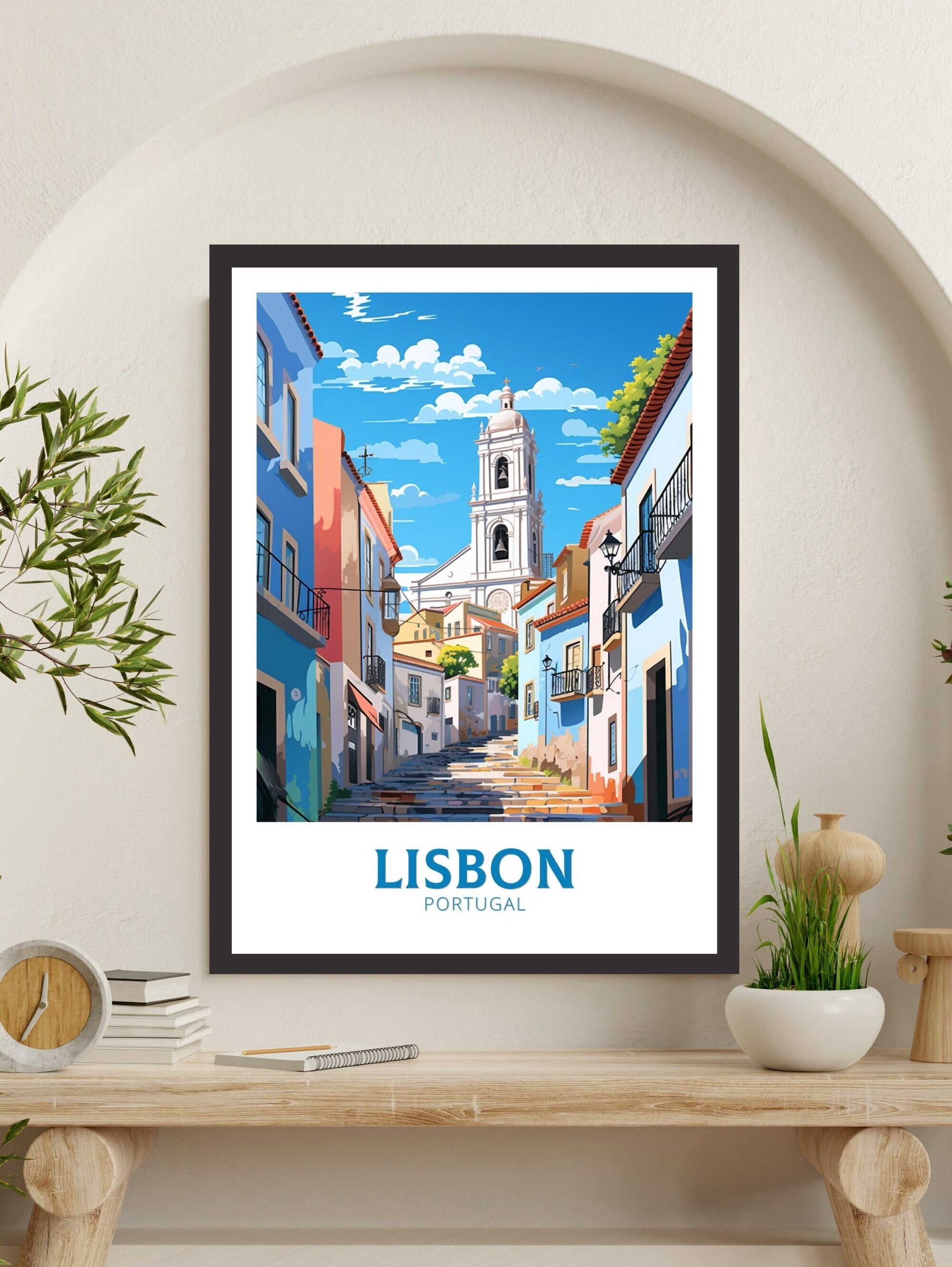 Lisbon Travel Print | Lisbon Travel Poster | Lisbon Illustration | Lisbon Wall Art | Portugal Print | Lisbon Painting | ID 531