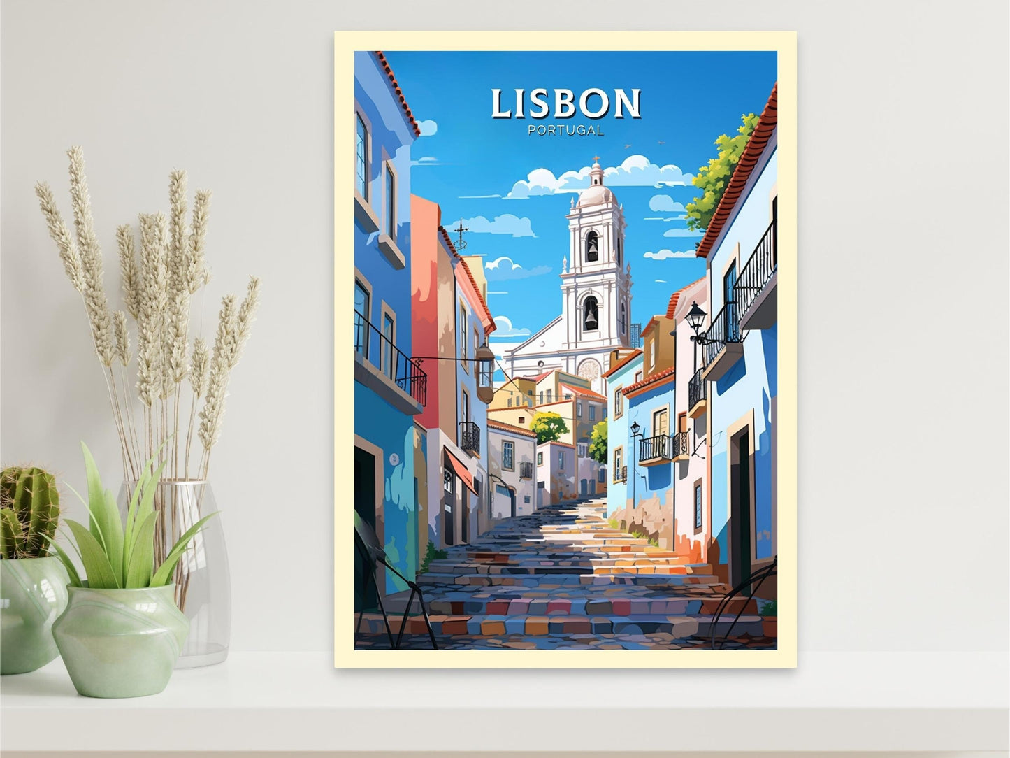 Lisbon Travel Poster | Lisbon Travel Print | Lisbon Illustration | Lisbon Wall Art | Portugal Poster | Lisbon Painting | ID 532