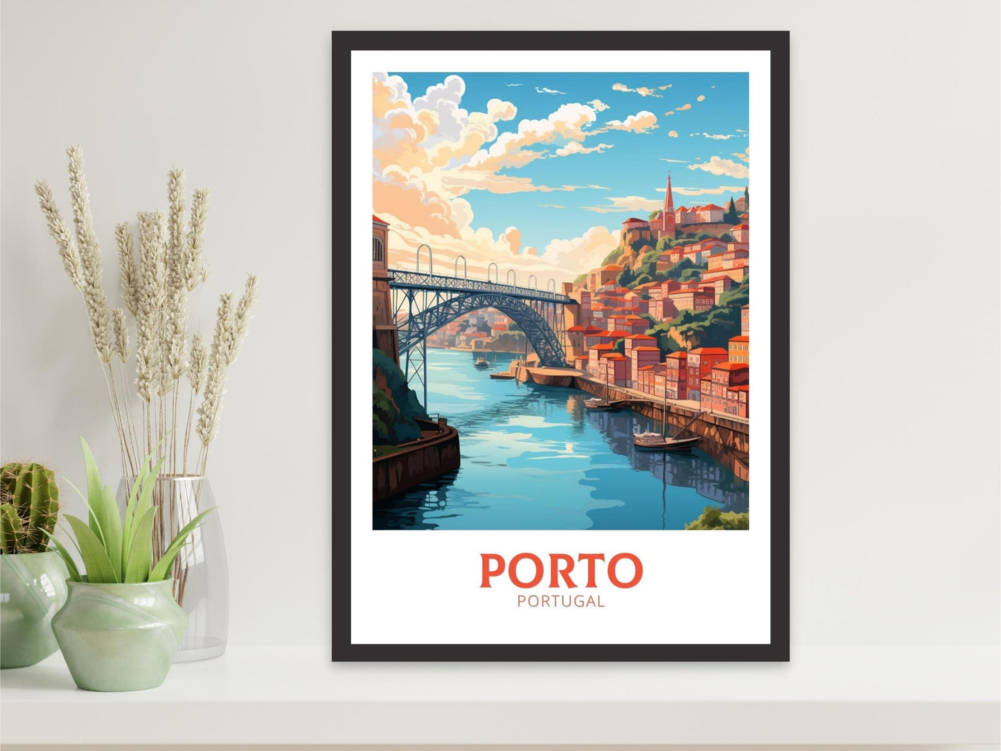 Porto Travel Print | Porto Illustration | Porto Art | Porto Print | Portugal Print | Portugal Decor | Porto Poster | Travel gift | ID 537