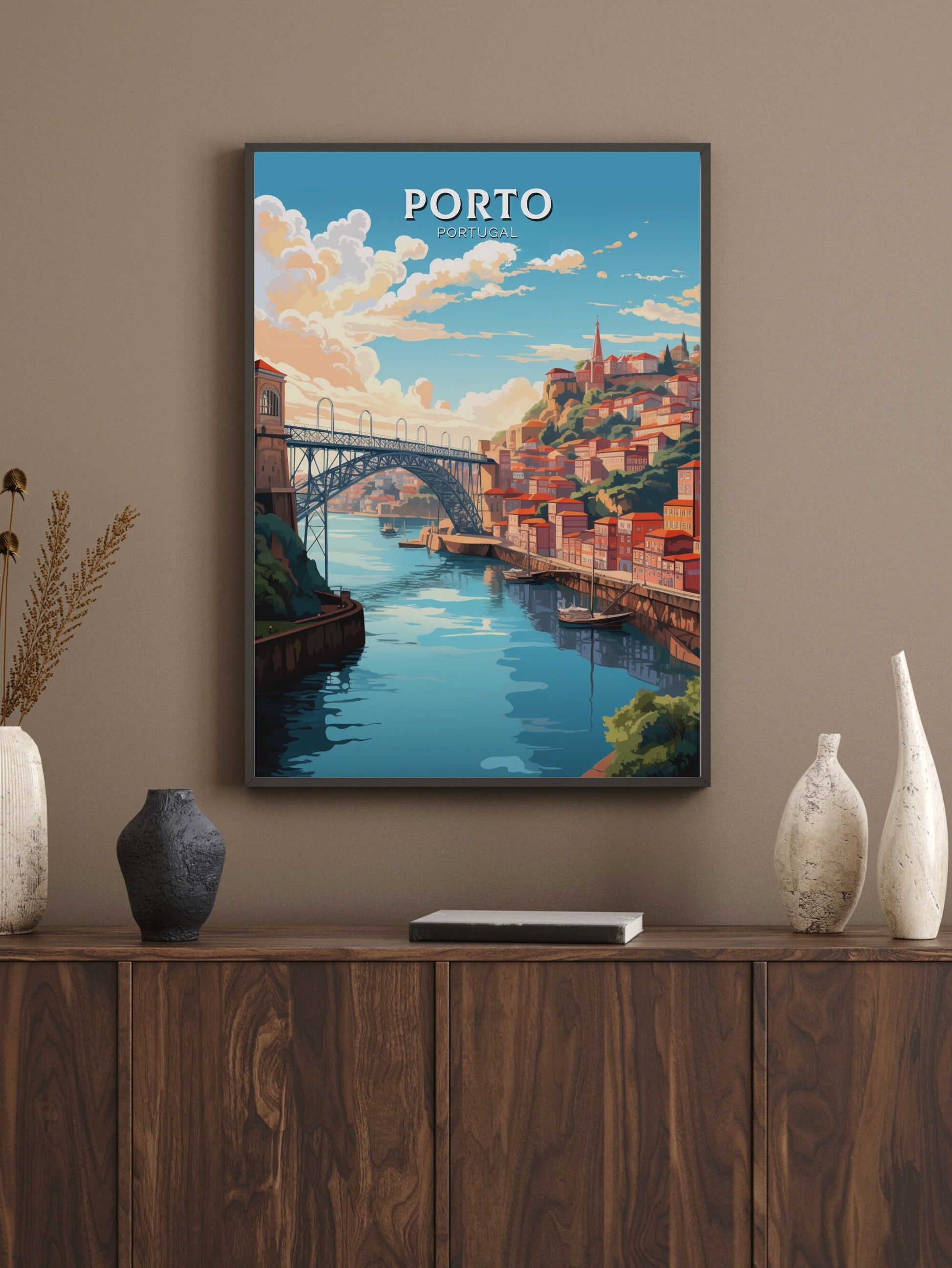 Porto Poster | Porto Travel Print | Porto Illustration | Porto Wall Art | Porto Print | Portugal Print | Vintage Poster | Travel gift ID 538