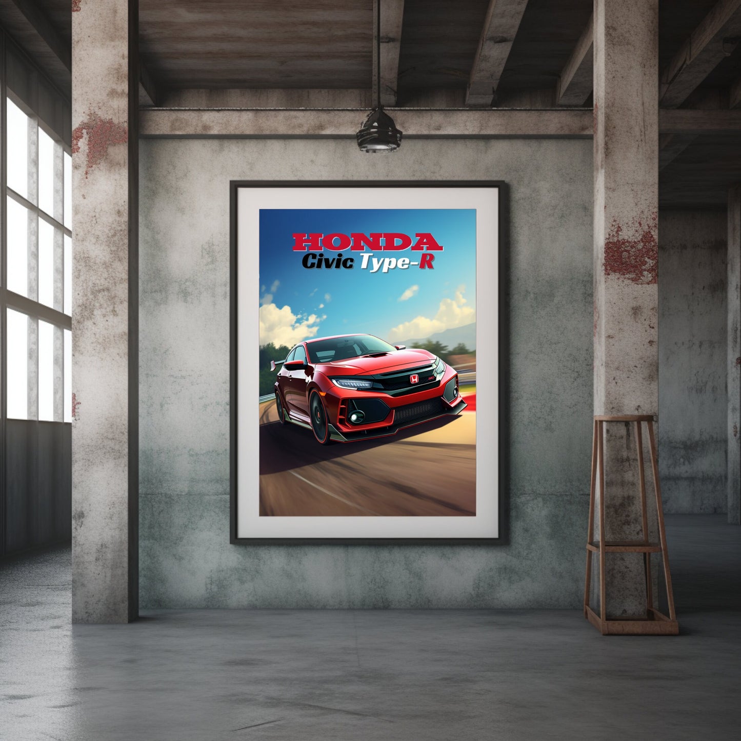 Honda Civic Type-R Poster, Honda Civic Type-R Print, 2020s Car Print, Car Print, Car Poster, Car Art, Japanese Car Print, Sports Car Print