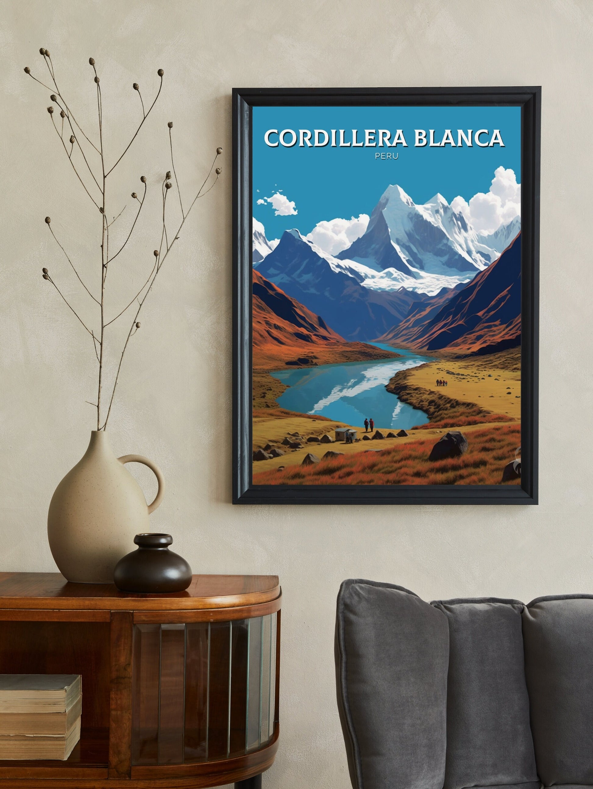 Cordillera Blanca Travel Print | Cordillera Blanca Poster | Cordillera Blanca Design | Cordillera Blanca Wall Art | Peru Painting | ID 455