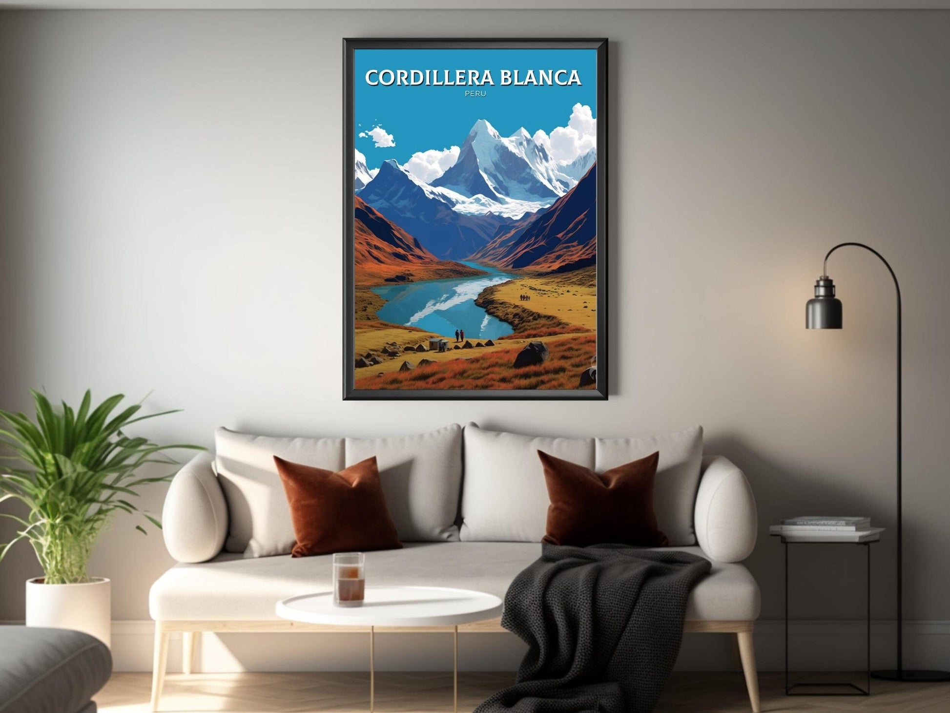 Cordillera Blanca Travel Print | Cordillera Blanca Poster | Cordillera Blanca Design | Cordillera Blanca Wall Art | Peru Painting | ID 455