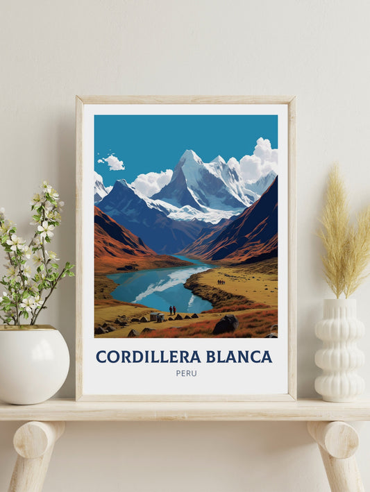 Cordillera Blanca Travel Poster | Cordillera Blanca Print | Cordillera Blanca Design | Cordillera Blanca Wall Art | Peru Painting | ID 456