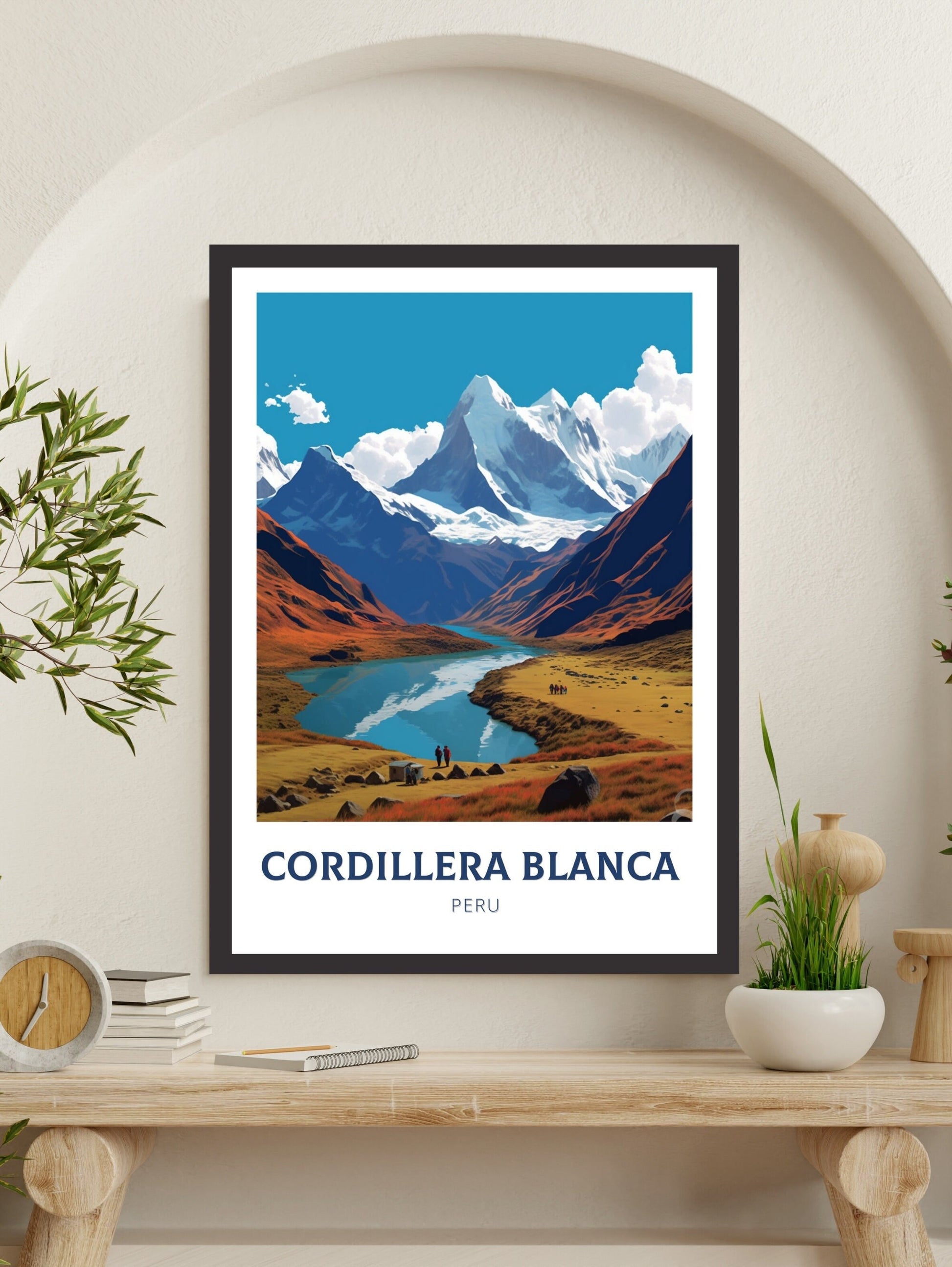 Cordillera Blanca Travel Poster | Cordillera Blanca Print | Cordillera Blanca Design | Cordillera Blanca Wall Art | Peru Painting | ID 456