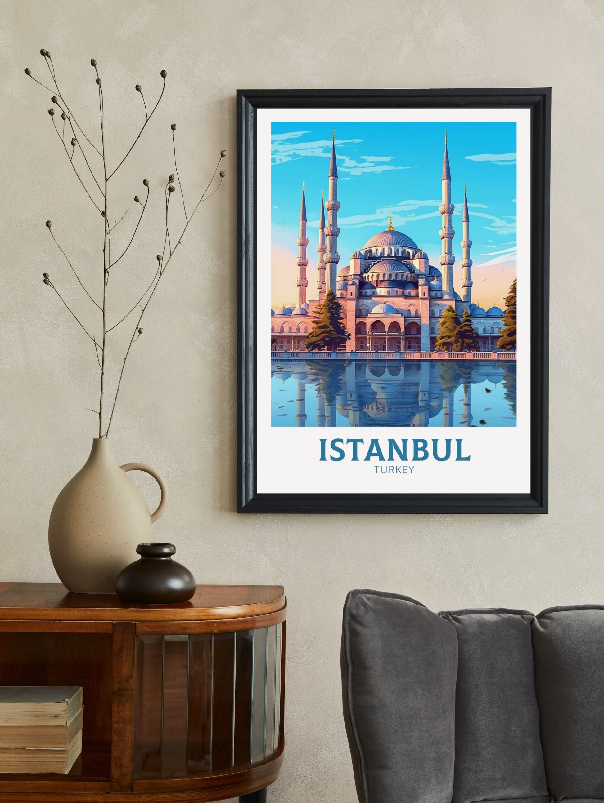 Istanbul Travel Poster | Istanbul Illustration | Istanbul Wall Art | Turkey Poster | Istanbul Home Decor | Istanbul Print | ID 458