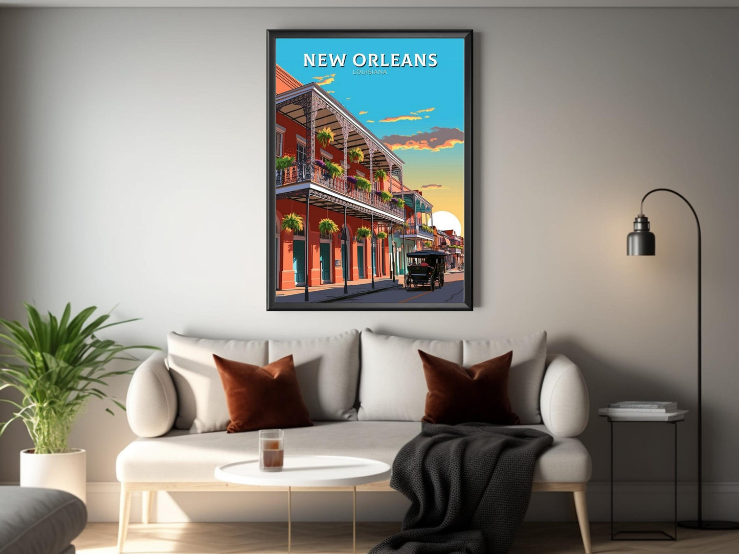 New Orleans Travel Print | New Orleans Poster | New Orleans Illustration | Louisiana Travel Print | New Orleans Wall Art | ID 382