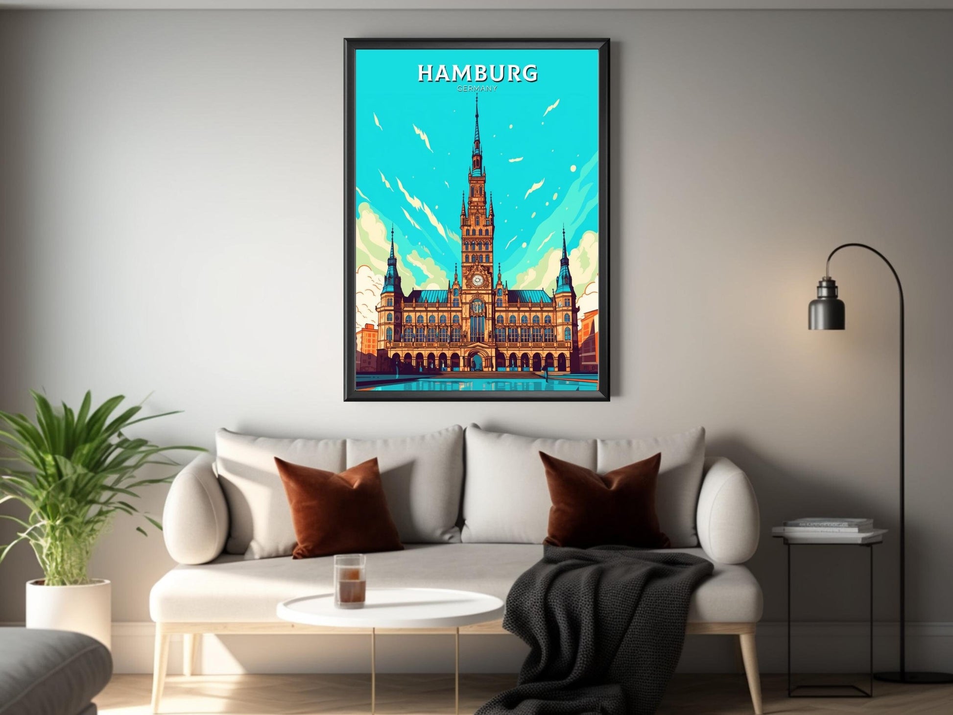 Hamburg Poster | Hamburg Illustration | Hamburg Wall Art | Hamburg Rathaus Print | Hamburg Print | Germany Poster | Hamburg Poster | ID 463