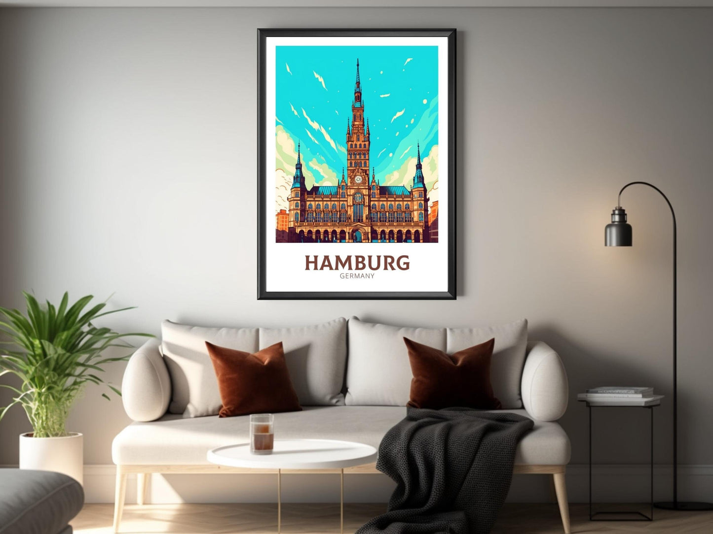 Hamburg Print | Hamburg Illustration | Hamburg Wall Art | Hamburg Rathaus Poster | Hamburg Poster | Germany Print | Hamburg Print | ID 464