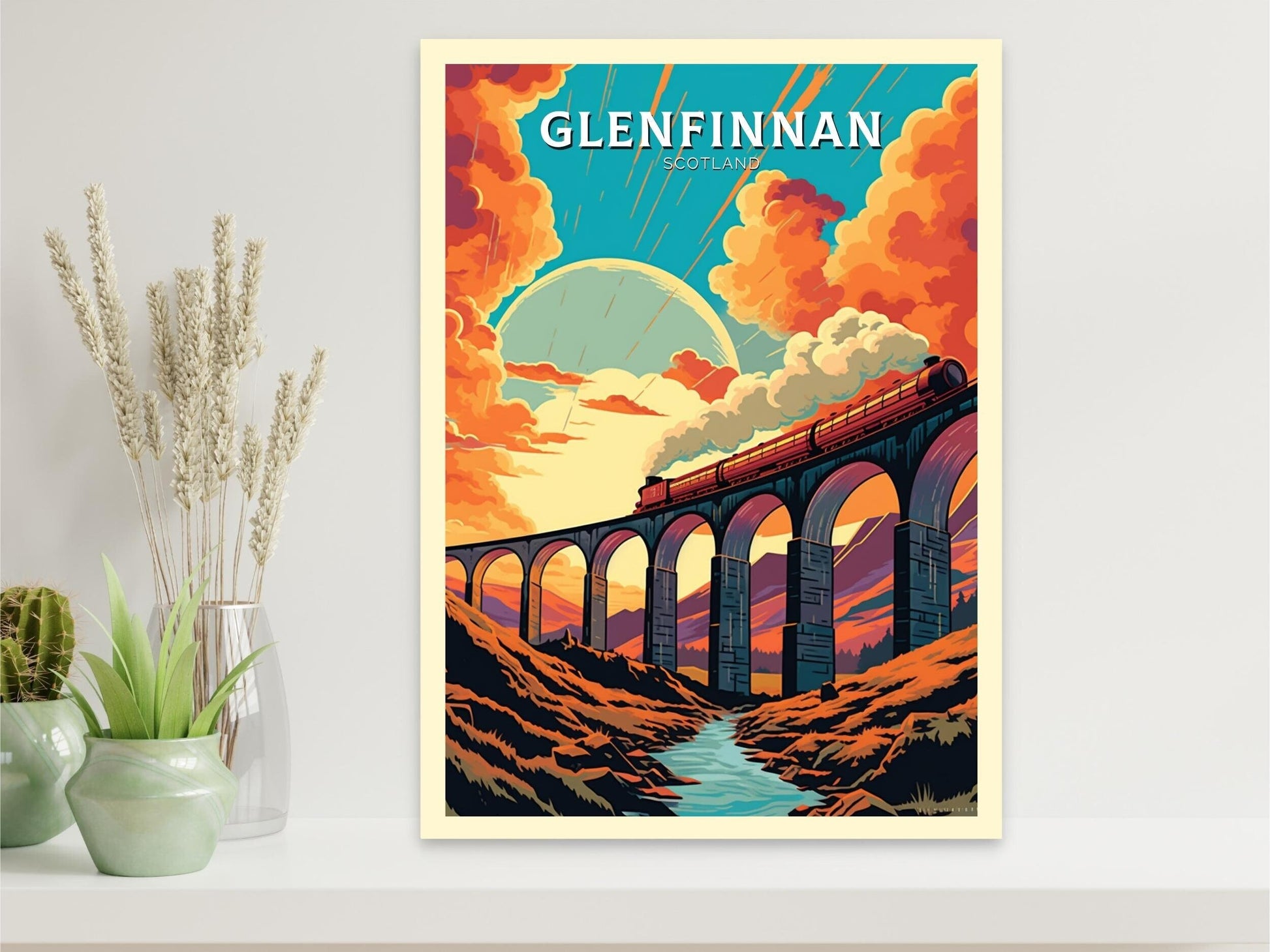 Glenfinnan Travel Print | Glenfinnan Travel Poster | Glenfinnan Viaduct | Scotland Wall Art | Scotland Poster | Scotland Print | ID 465