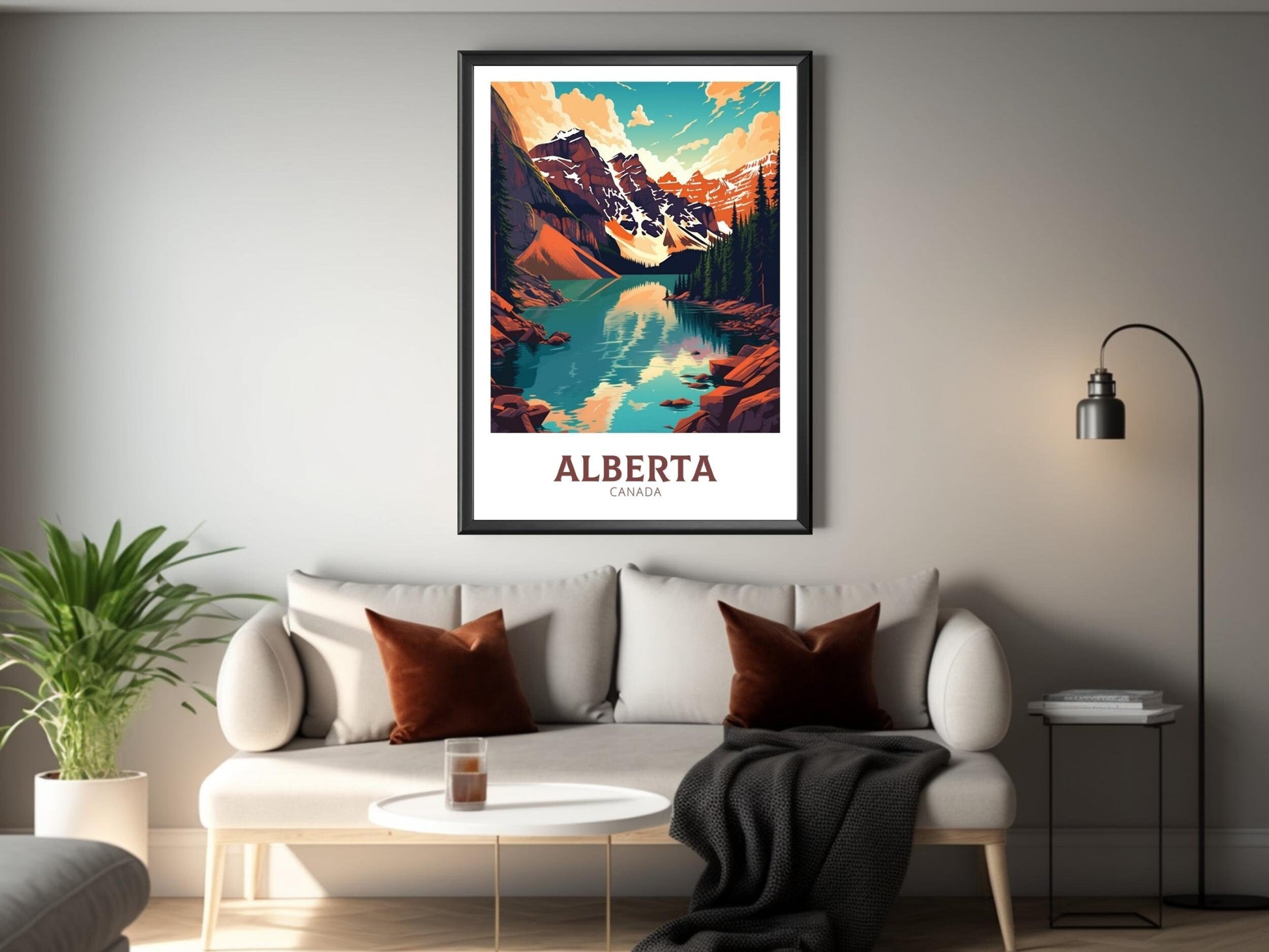 Alberta Travel Poster | Alberta Print | Alberta Illustration | Alberta Art | Alberta Wall Art | Mountain Poster | Canada Poster | ID 468