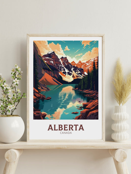 Alberta Travel Poster | Alberta Print | Alberta Illustration | Alberta Art | Alberta Wall Art | Mountain Poster | Canada Poster | ID 468