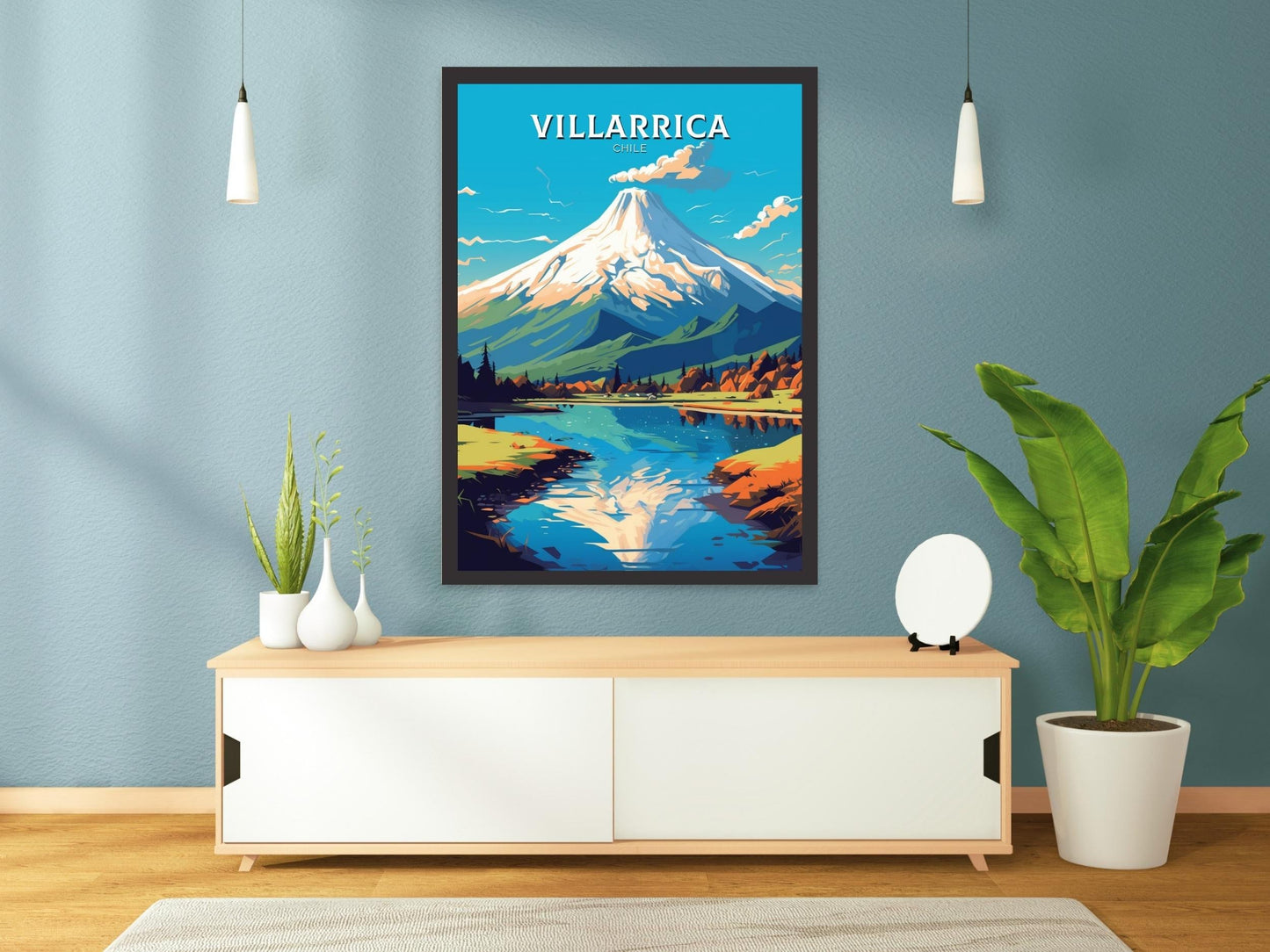 Villarrica Travel Print | Villarrica Travel Poster | Villarrica Design | Villarrica Wall Art | Villarrica Painting | Chile Poster | ID 469