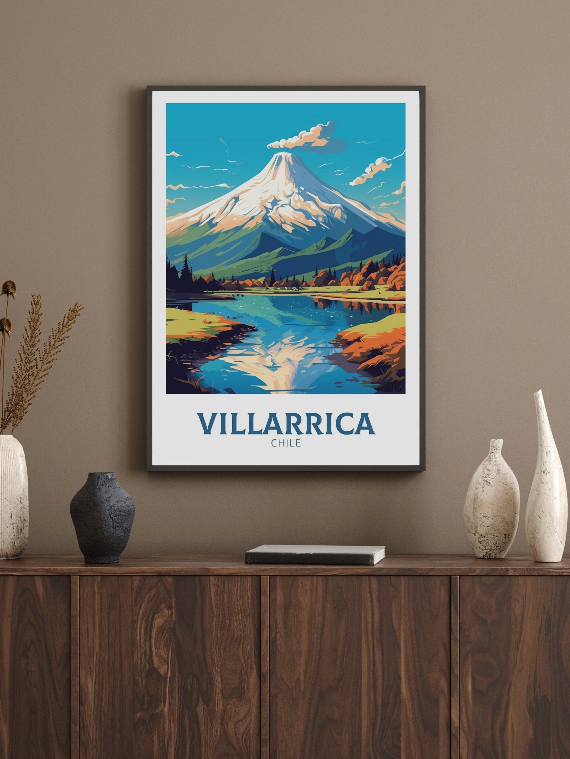 Villarrica Travel Poster | Villarrica Travel Print | Villarrica Design | Villarrica Wall Art | Villarrica Painting | Chile Print | ID 470