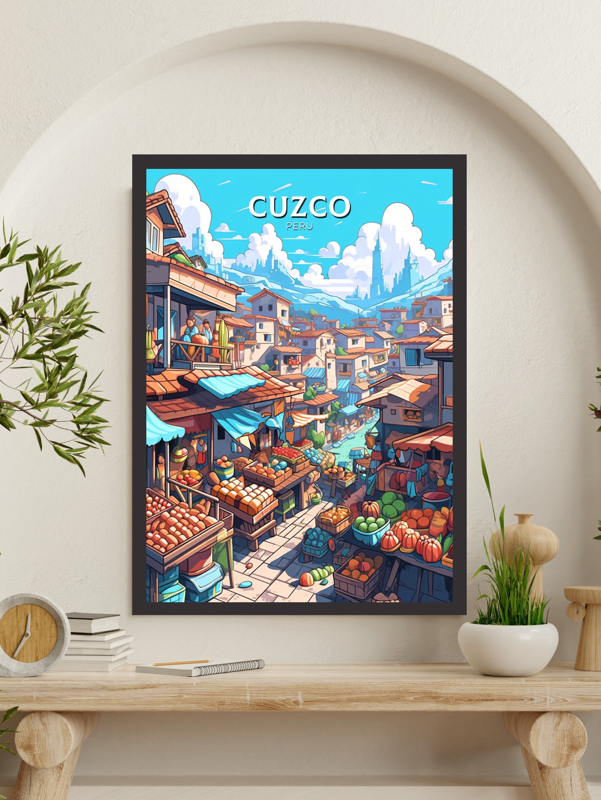 Cuzco Travel Print | Cuzco Travel Poster | Cuzco Design | Cuzco Wall Art | Cuzco Painting | Cuzco Markets | ID 471