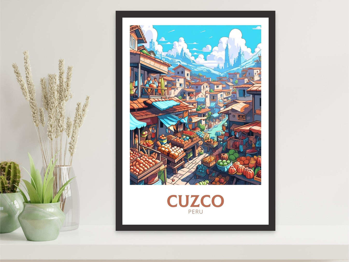 Cuzco Travel Poster | Cuzco Travel Print | Cuzco Design | Cuzco Wall Art | Cuzco Painting | Cuzco Markets | ID 472