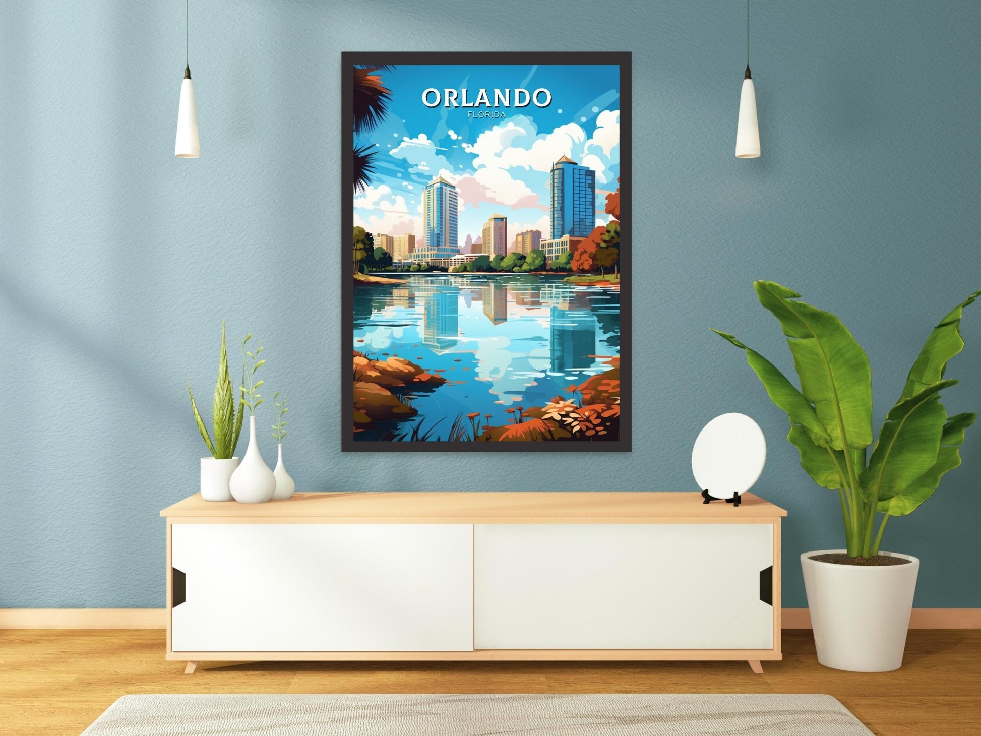 Orlando Travel Print | Orlando Poster | Florida Poster | Orlando Design | Orlando Wall Art | Orlando Illustration | ID 475