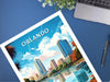 Orlando Travel Print | Orlando Poster | Florida Poster | Orlando Design | Orlando Wall Art | Orlando Illustration | ID 475