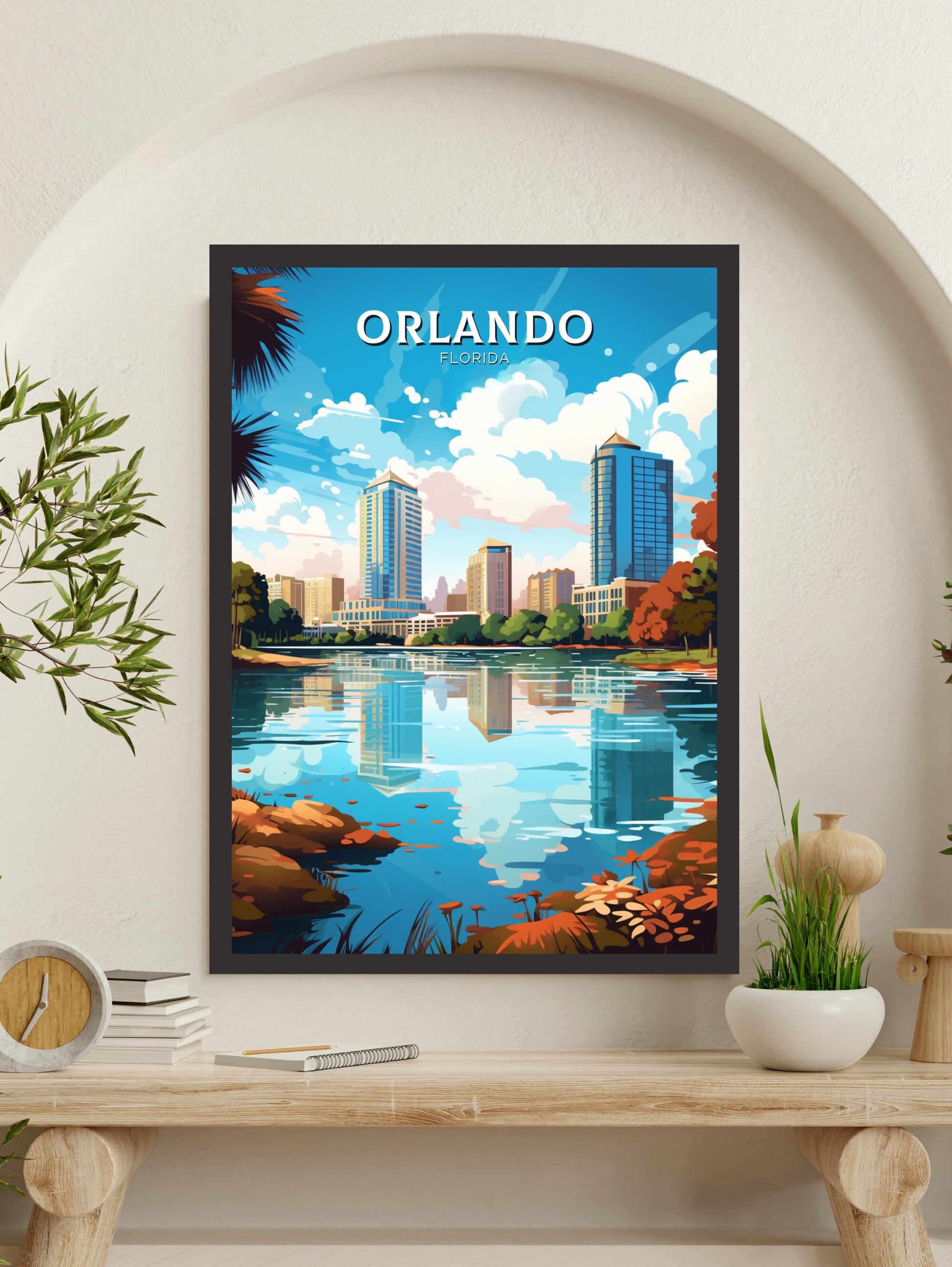 Orlando Travel Print | Orlando Poster | Florida Poster | Orlando Design | Orlando Wall Art | Orlando Illustration | ID 475