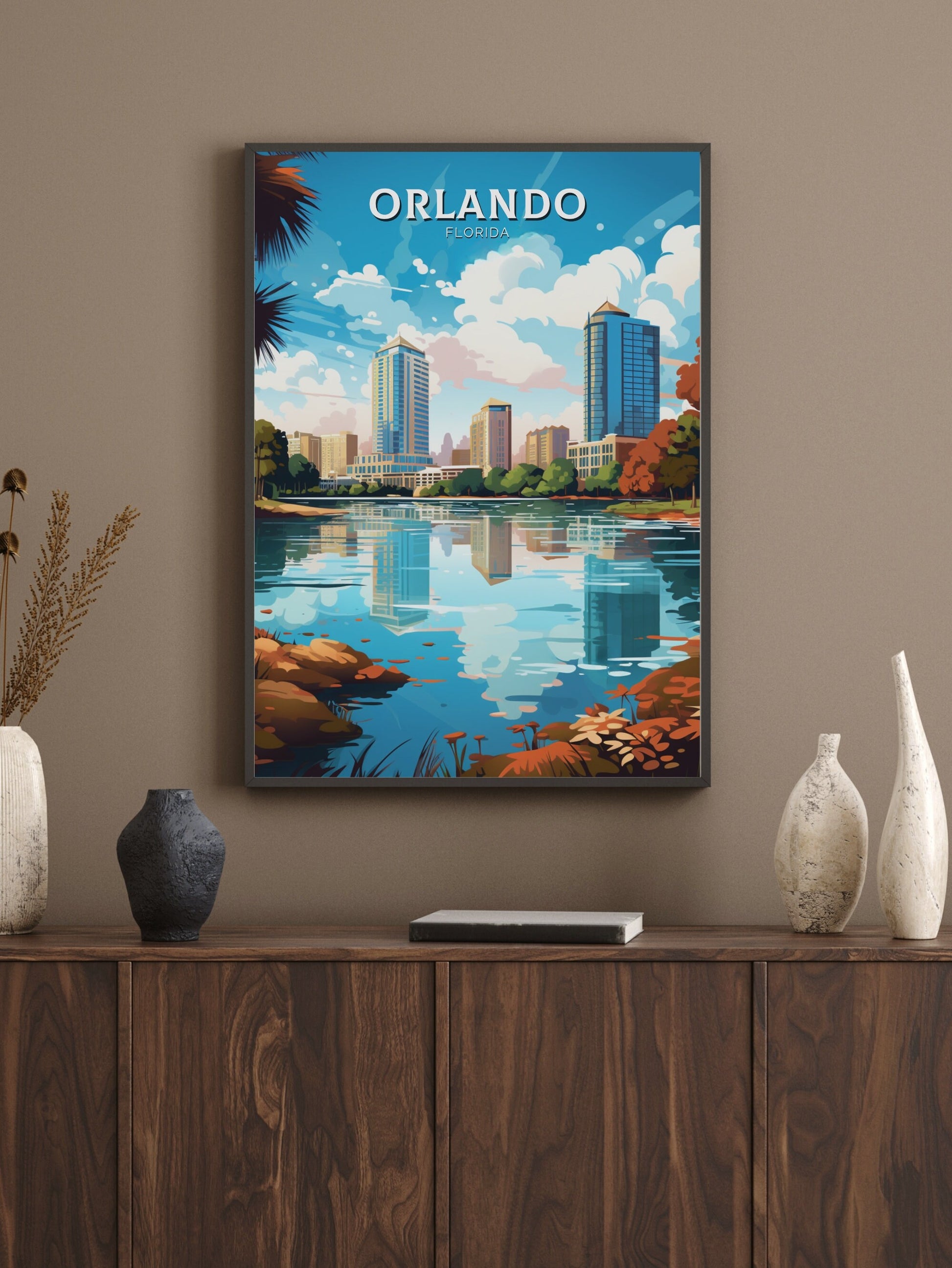 Orlando Travel Print | Orlando Poster | Florida Poster | Orlando Design | Orlando Wall Art | Orlando Illustration | ID 475