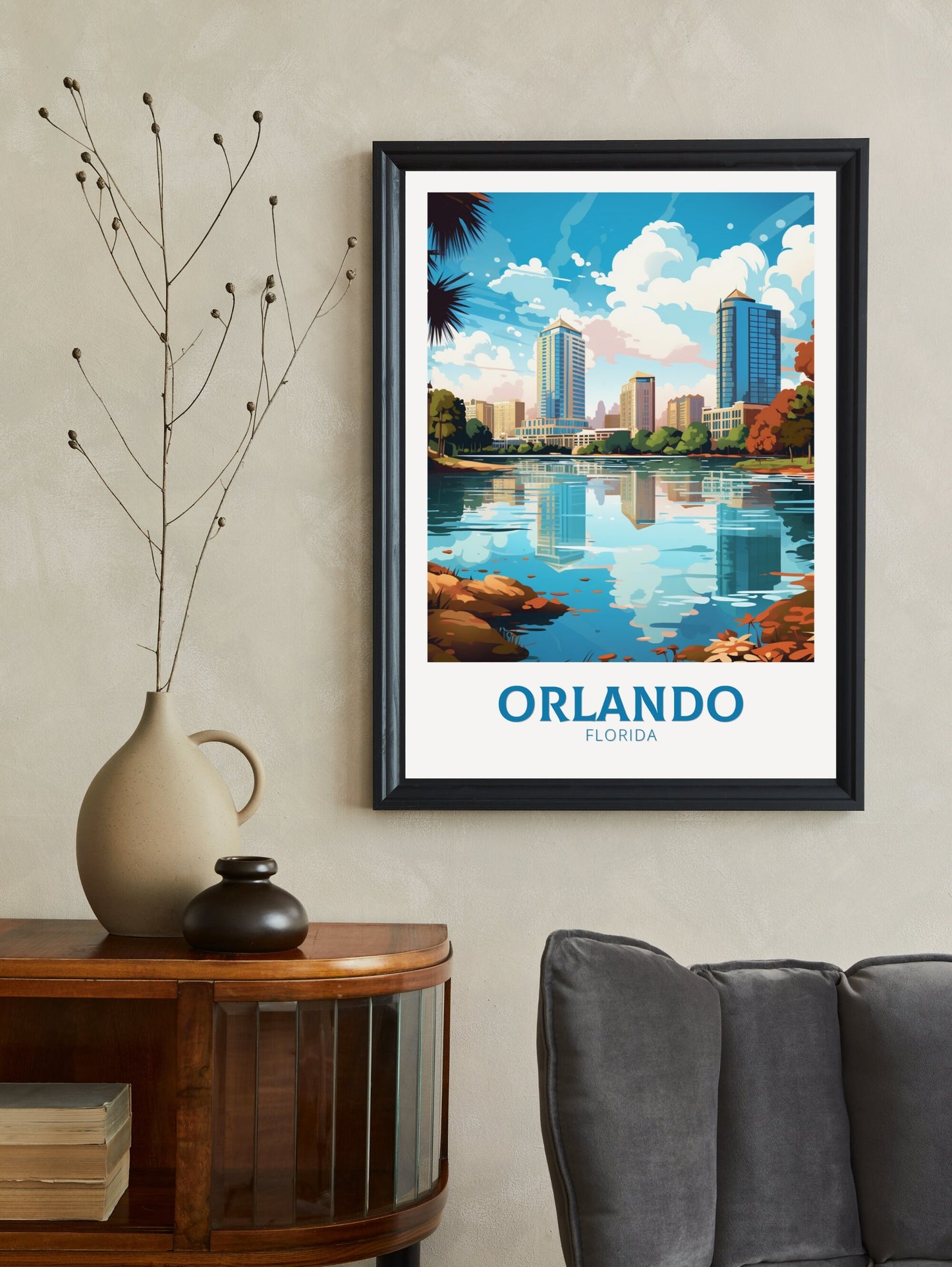 Orlando Travel Print | Orlando Poster | Florida Poster | Orlando Design | Orlando Wall Art | Orlando Illustration | ID 476