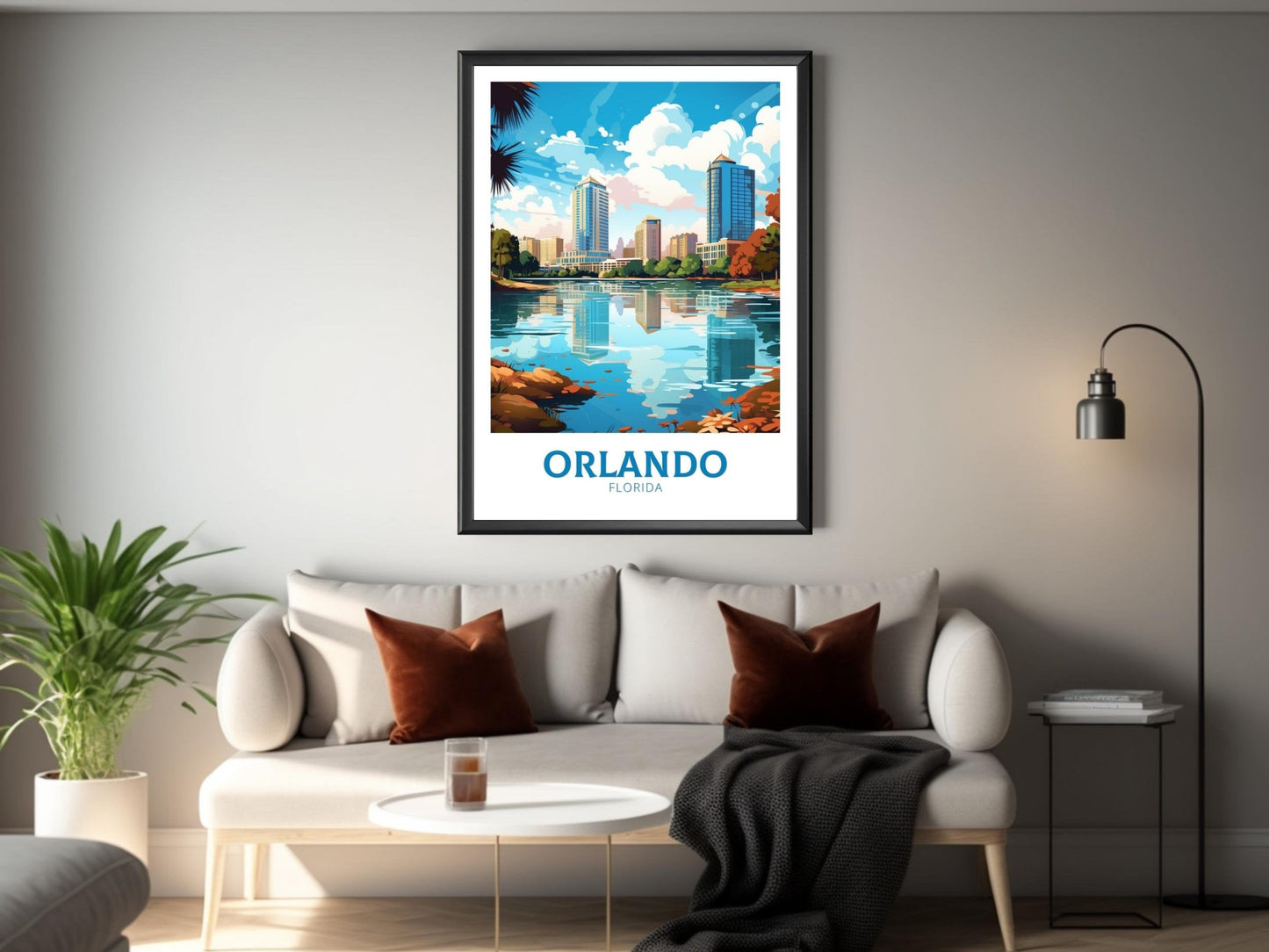 Orlando Travel Print | Orlando Poster | Florida Poster | Orlando Design | Orlando Wall Art | Orlando Illustration | ID 476