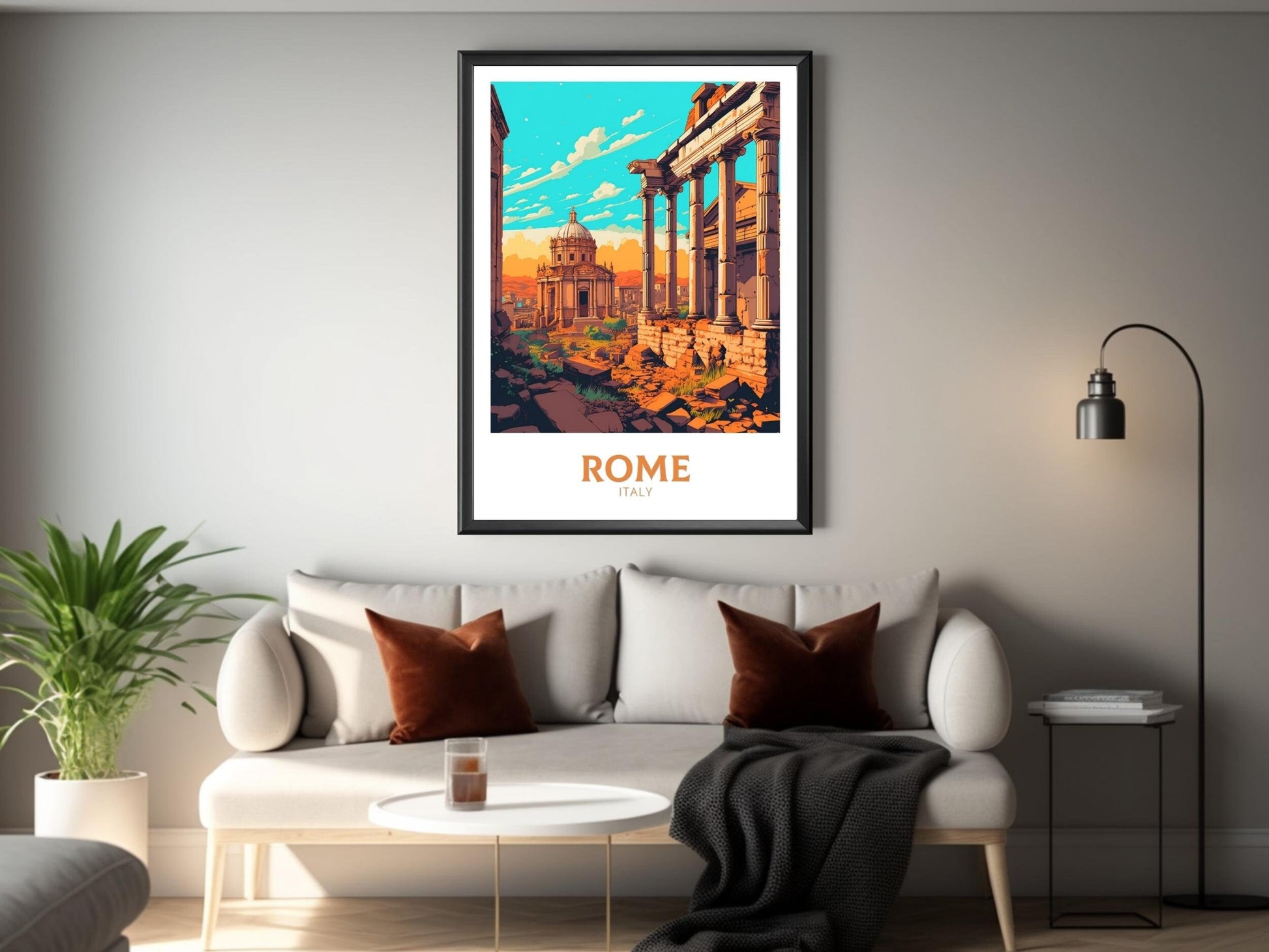 Rome Travel Print | Rome Poster | Rome Print | Roman Forum Poster | Italy Print | Rome Italy Home Decor | Italy Artwork Decoration | ID 482