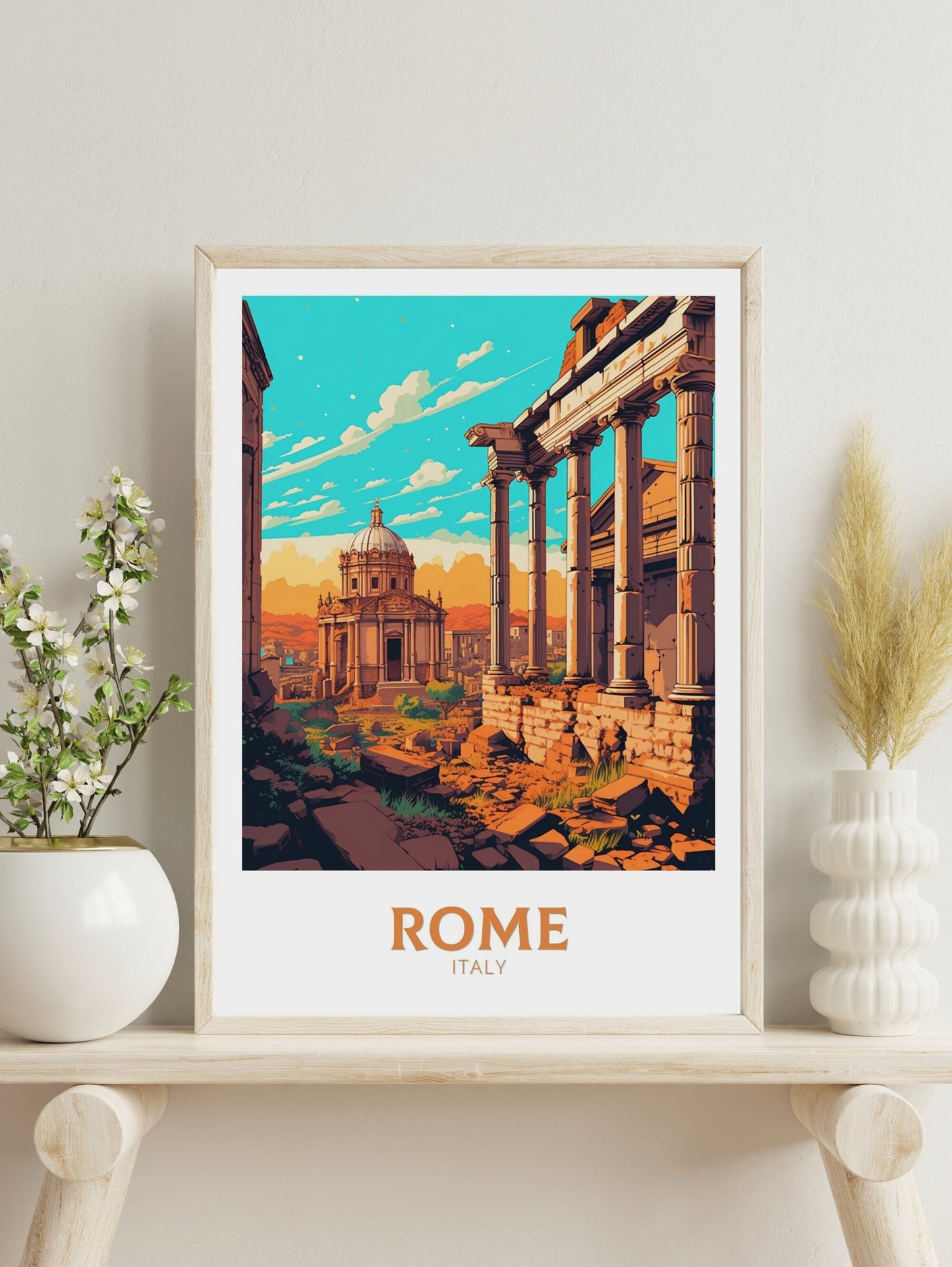 Rome Travel Print | Rome Poster | Rome Print | Roman Forum Poster | Italy Print | Rome Italy Home Decor | Italy Artwork Decoration | ID 482