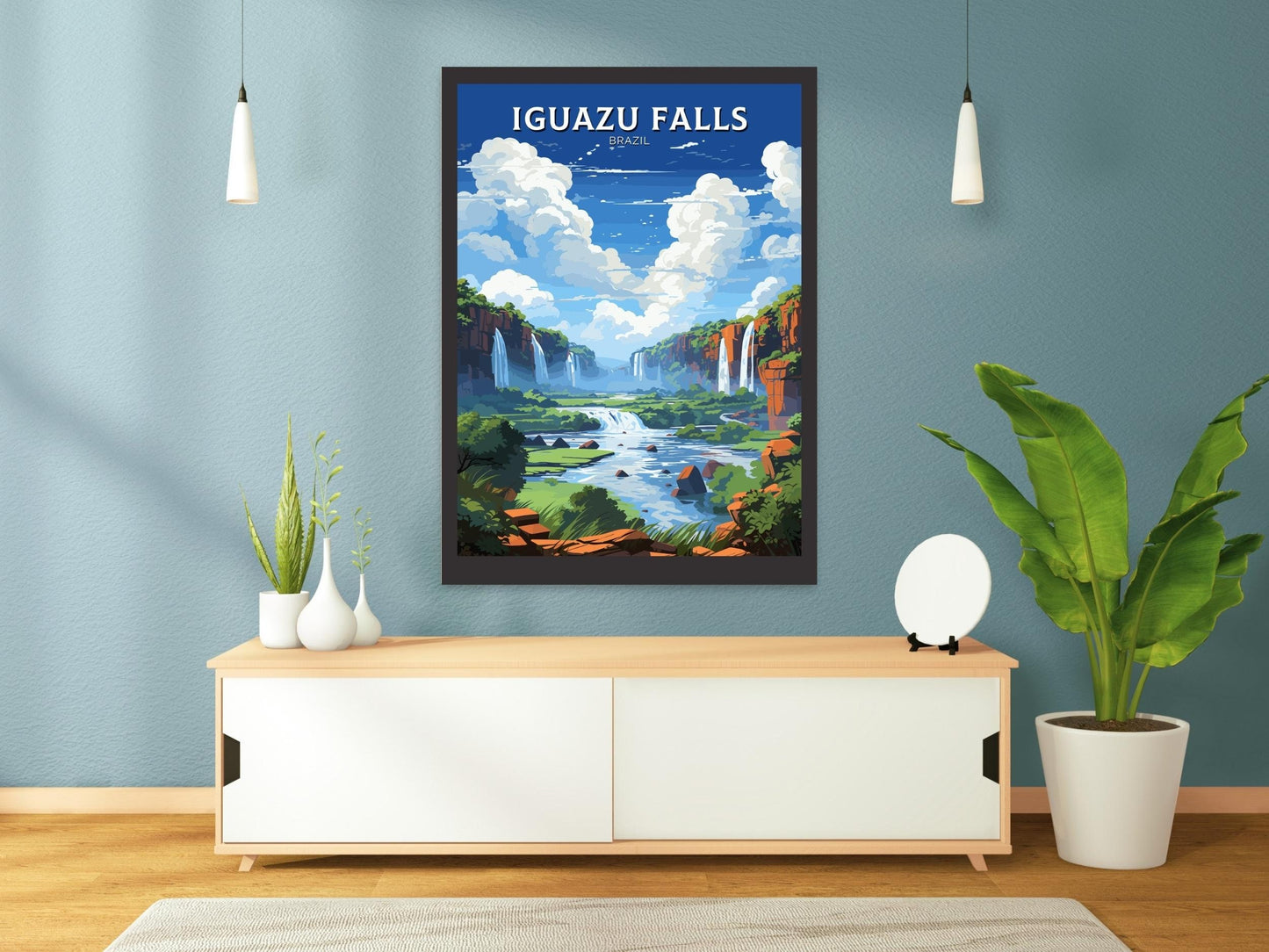 Iguazu Falls Travel Print | Iguazu Falls Illustration | Iguazu Falls Wall Art | Iguazu Falls Print | Iguazu Falls Print Painting | ID 039